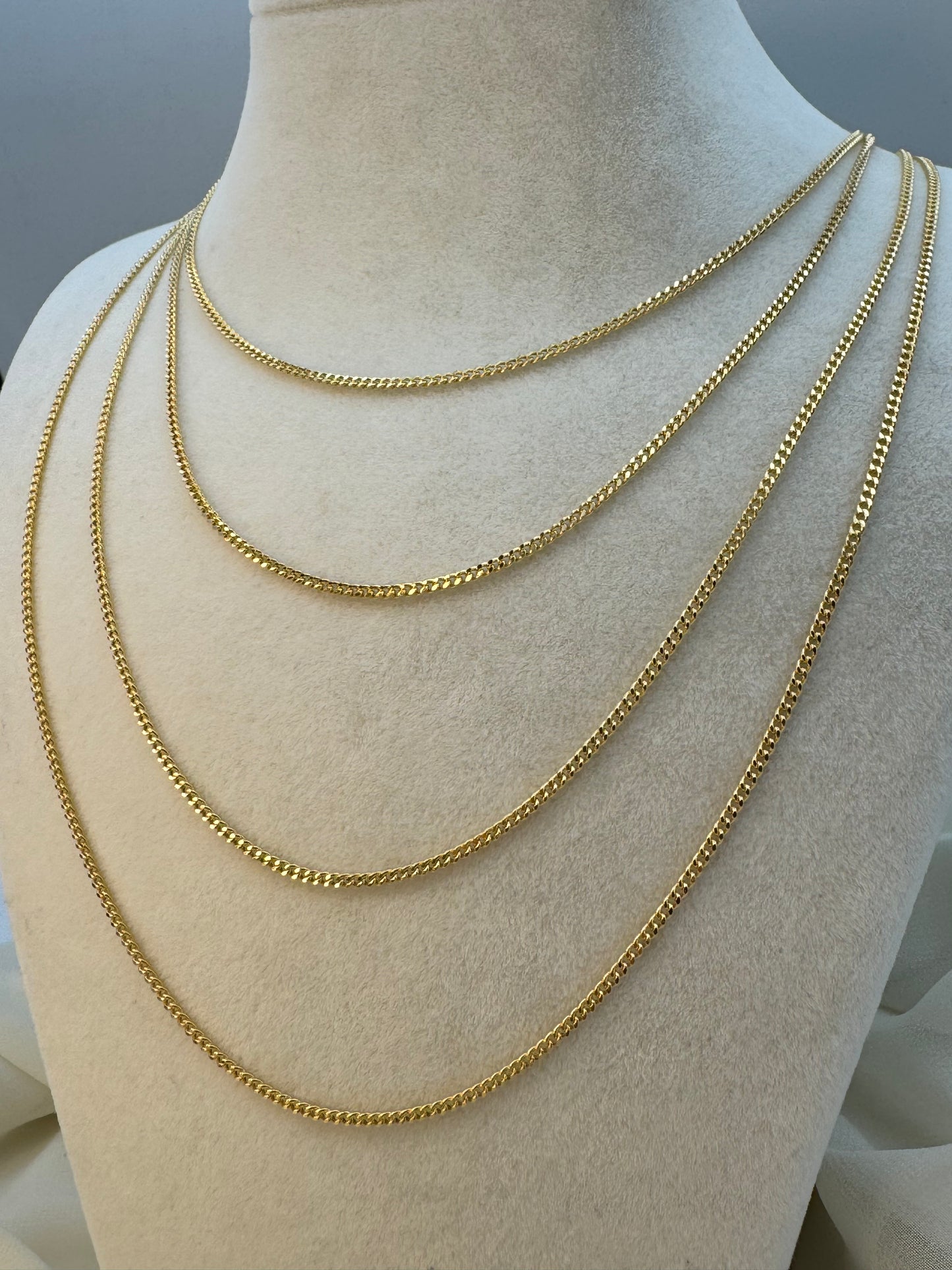 Collier chaîne gourmette en or 18 carats (2 mm et 1,5 mm)