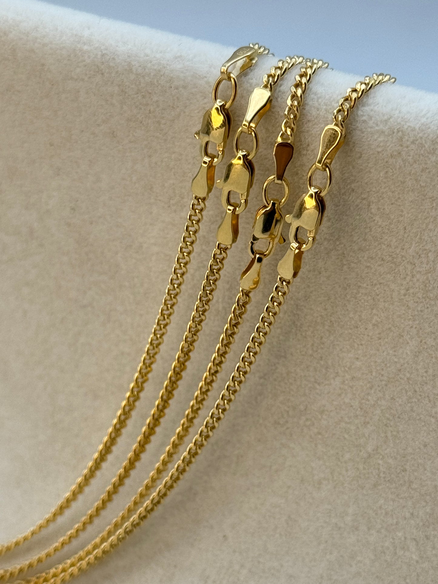 Collier chaîne gourmette en or 18 carats (2 mm et 1,5 mm)