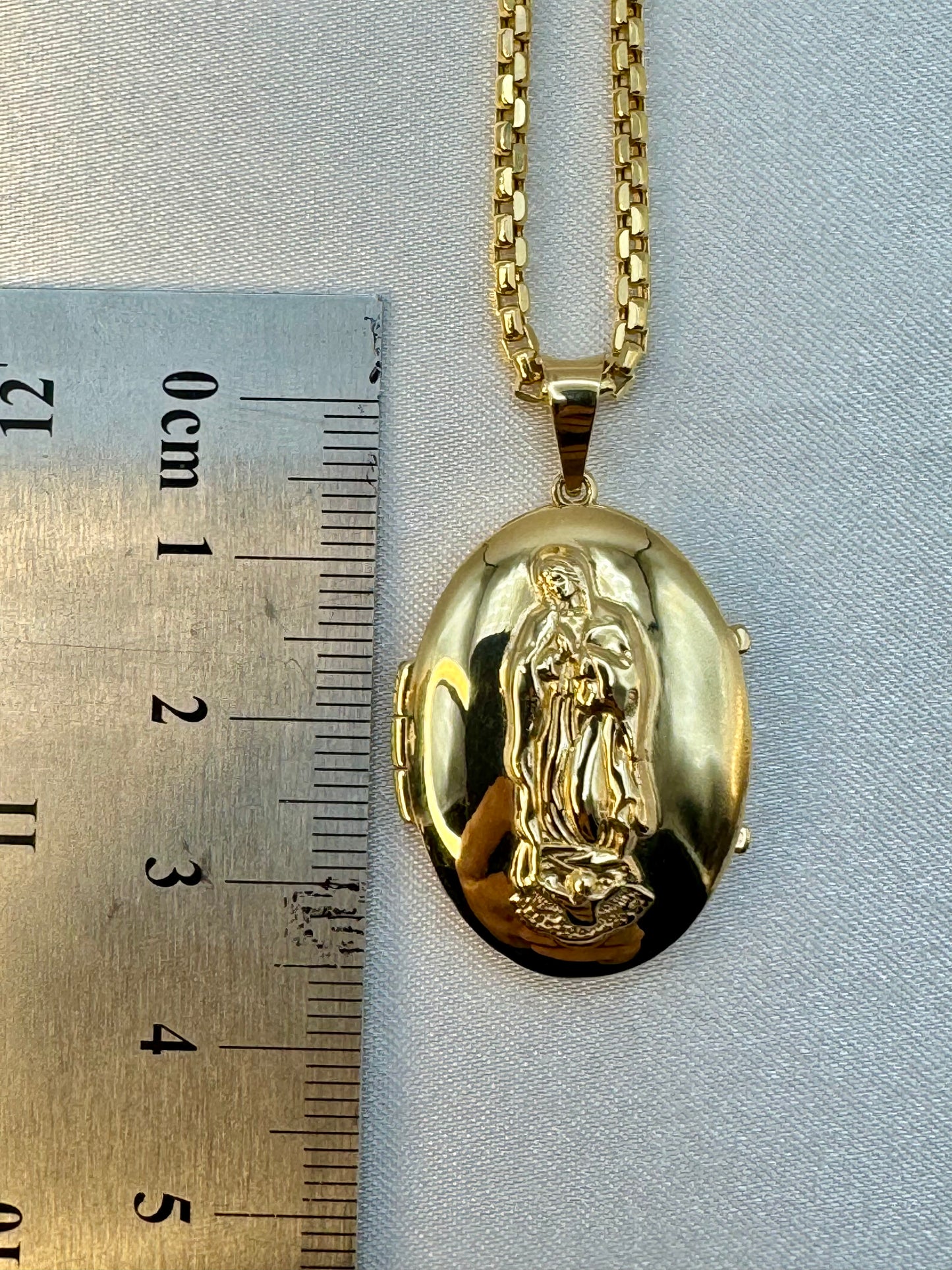 Collier médaillon Vierge Marie en or massif 14 carats, collier miraculeux, Vierge Marie, cadeau chrétien, bijoux religieux catholiques, cadeau d'anniversaire.