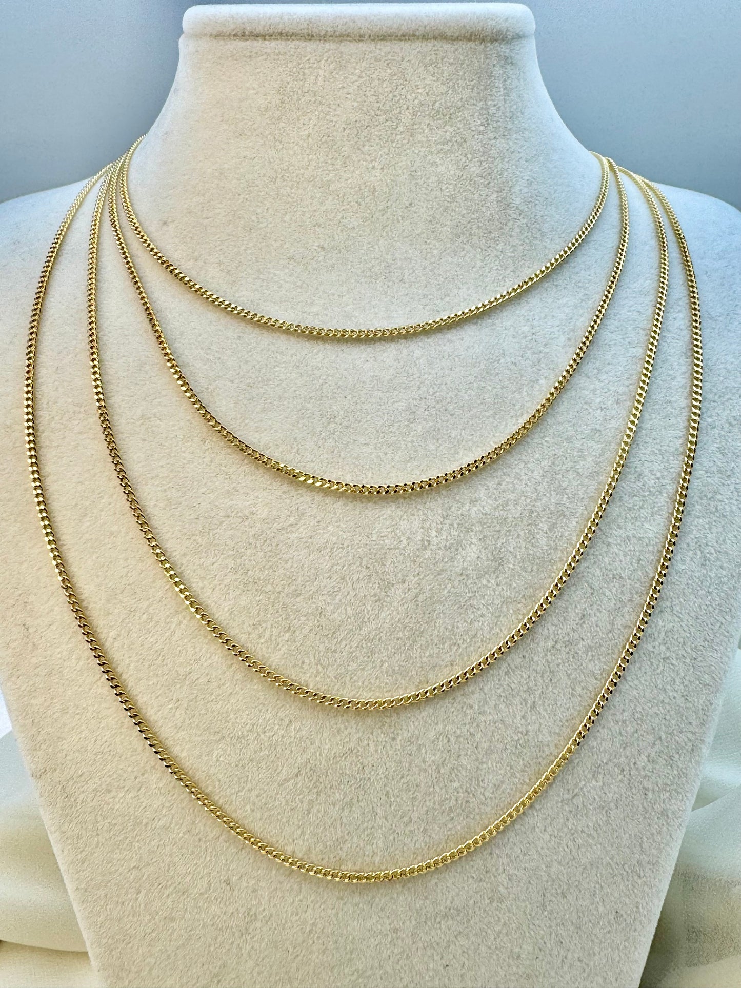 Collier chaîne gourmette en or 18 carats (2 mm et 1,5 mm)