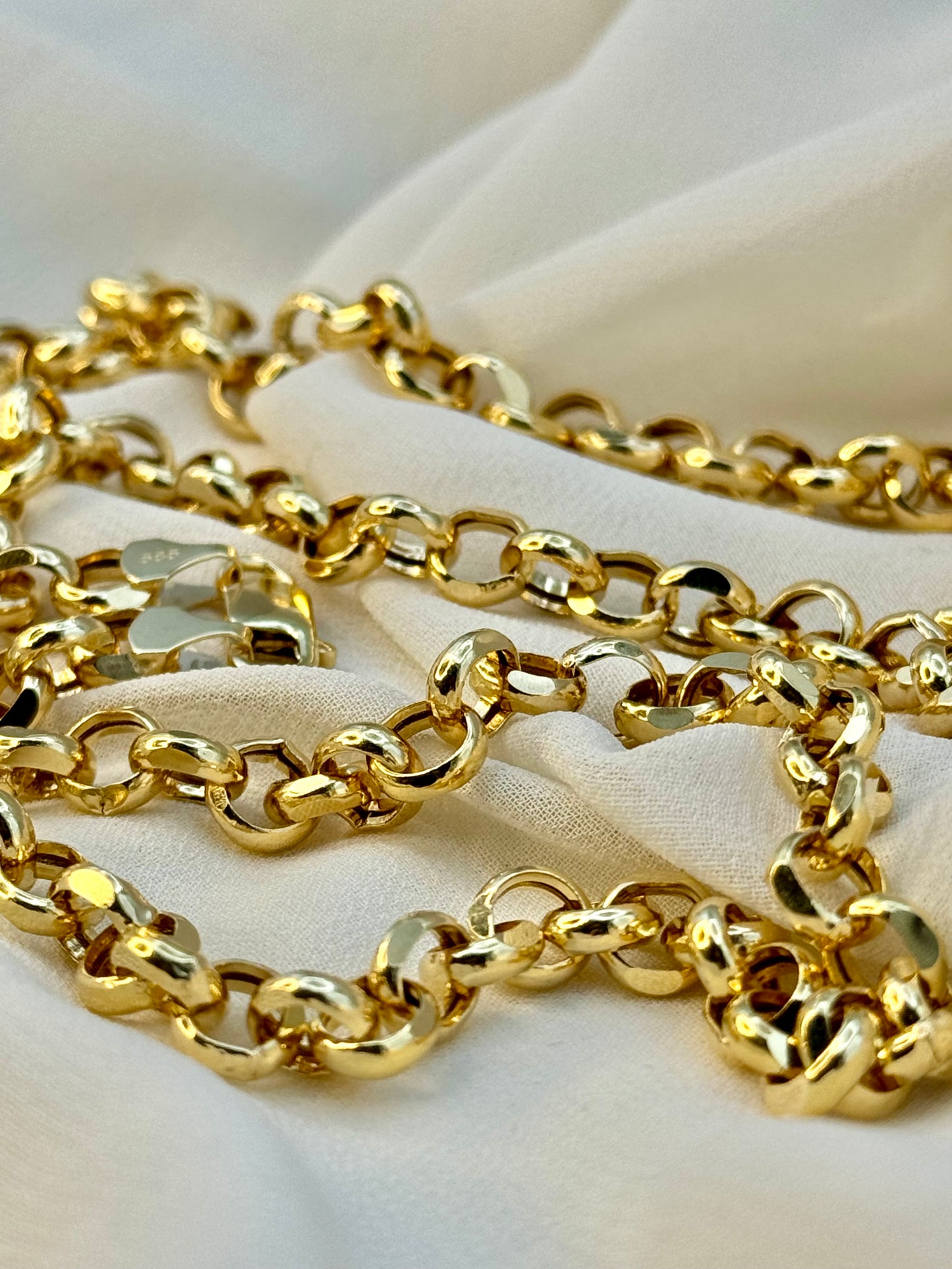 Chaîne Rolo en or massif 18 carats, 5 mm – Collier Rolo en or véritable pour homme et femme, cadeau idéal pour un anniversaire ou une cérémonie.