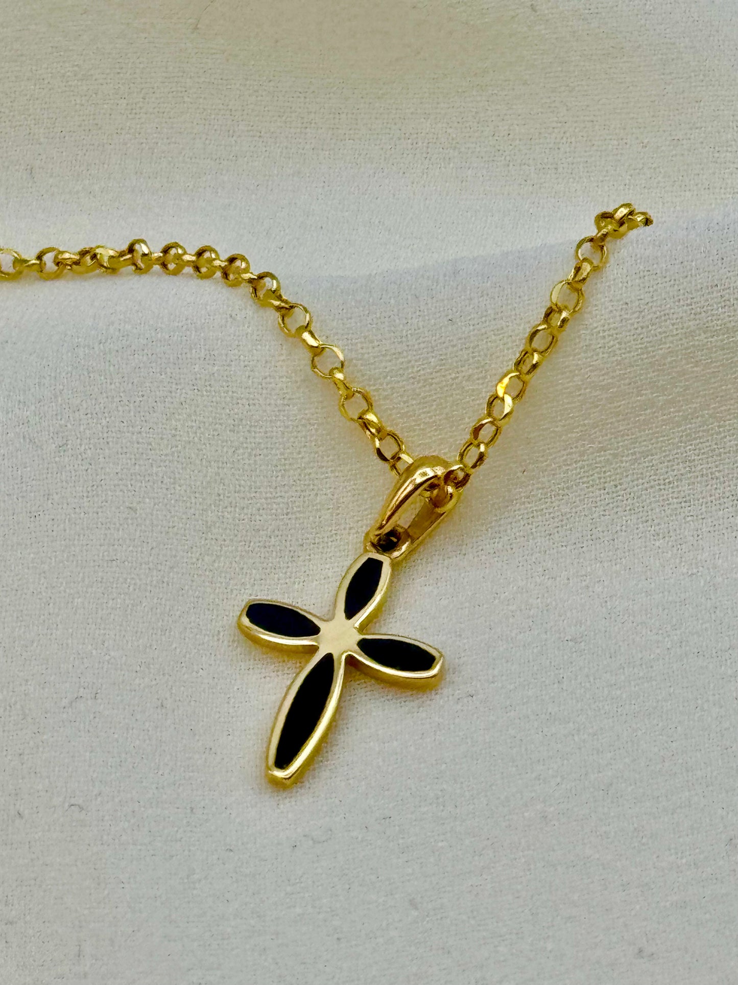 Collier croix en or 14 carats 19,5", 2 mm, pendentif croix, collier Jésus, collier chrétien, cadeau pour elle.