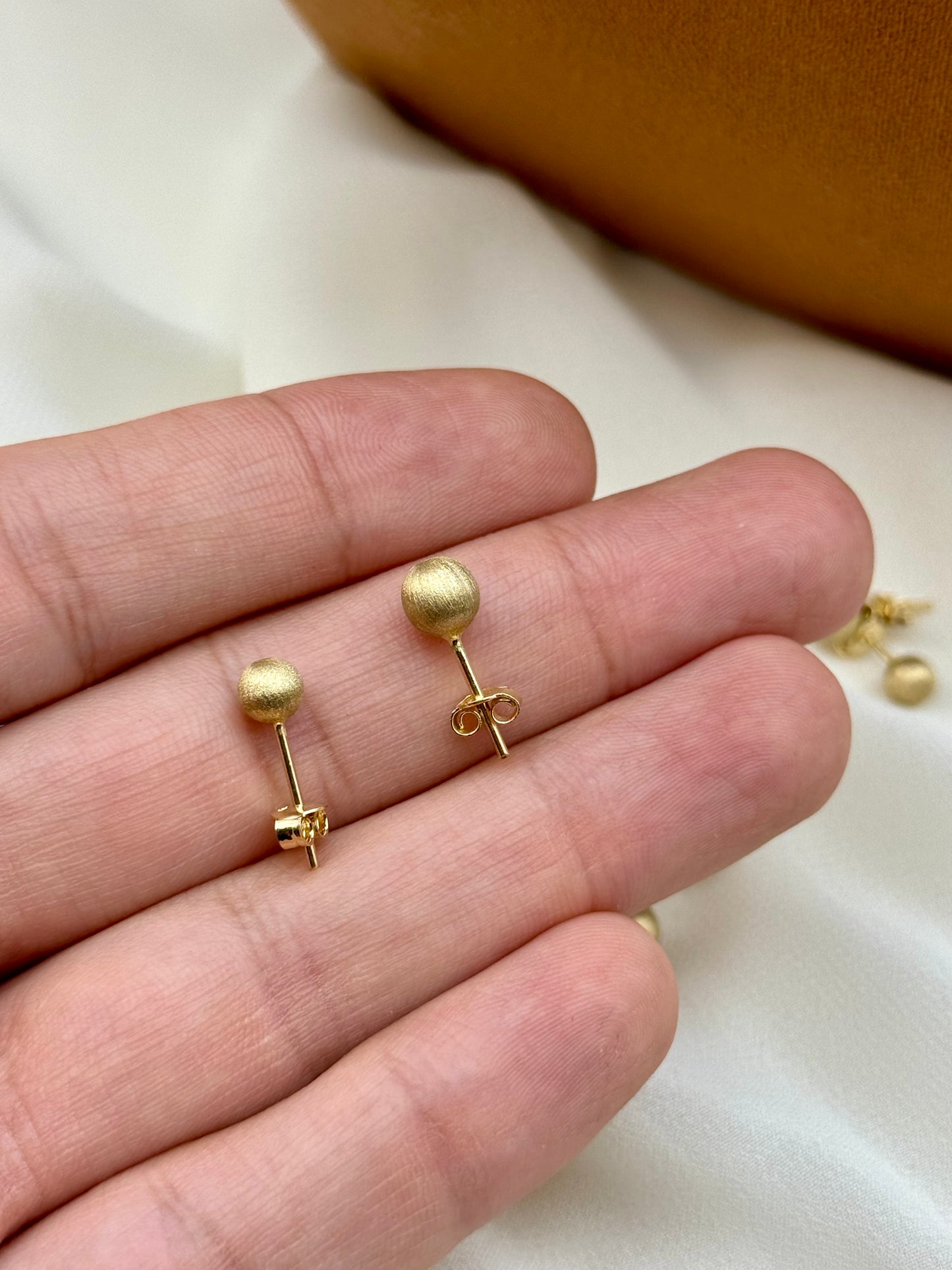 14k Gold Ball Stud Earrings | Real 14k Gold Everyday Earrings for Her | Classic Gold Studs | Birthday Gift | Gift for Mom | Minimalist Jewelry