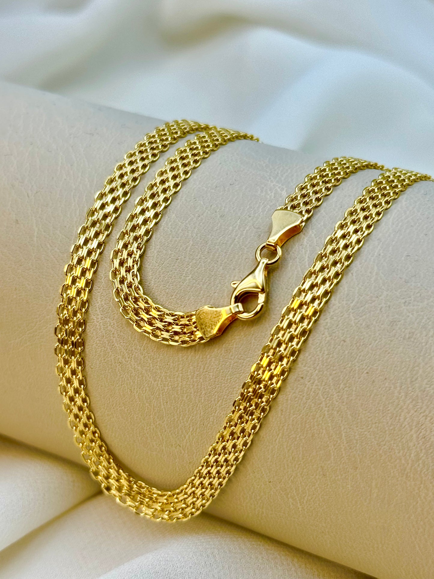 18K Solid Gold Bismarck Chain Necklace – 4.8mm Unisex Link Chain for Men & Women | Luxury Jewelry Gift for Birthday, Ald Bismarck Chain Necklace – 4.8mm Unisex Link Chain for Men & Women | Luxury Jewelry Gift for Birthday, Anniversary, or Special Occasion