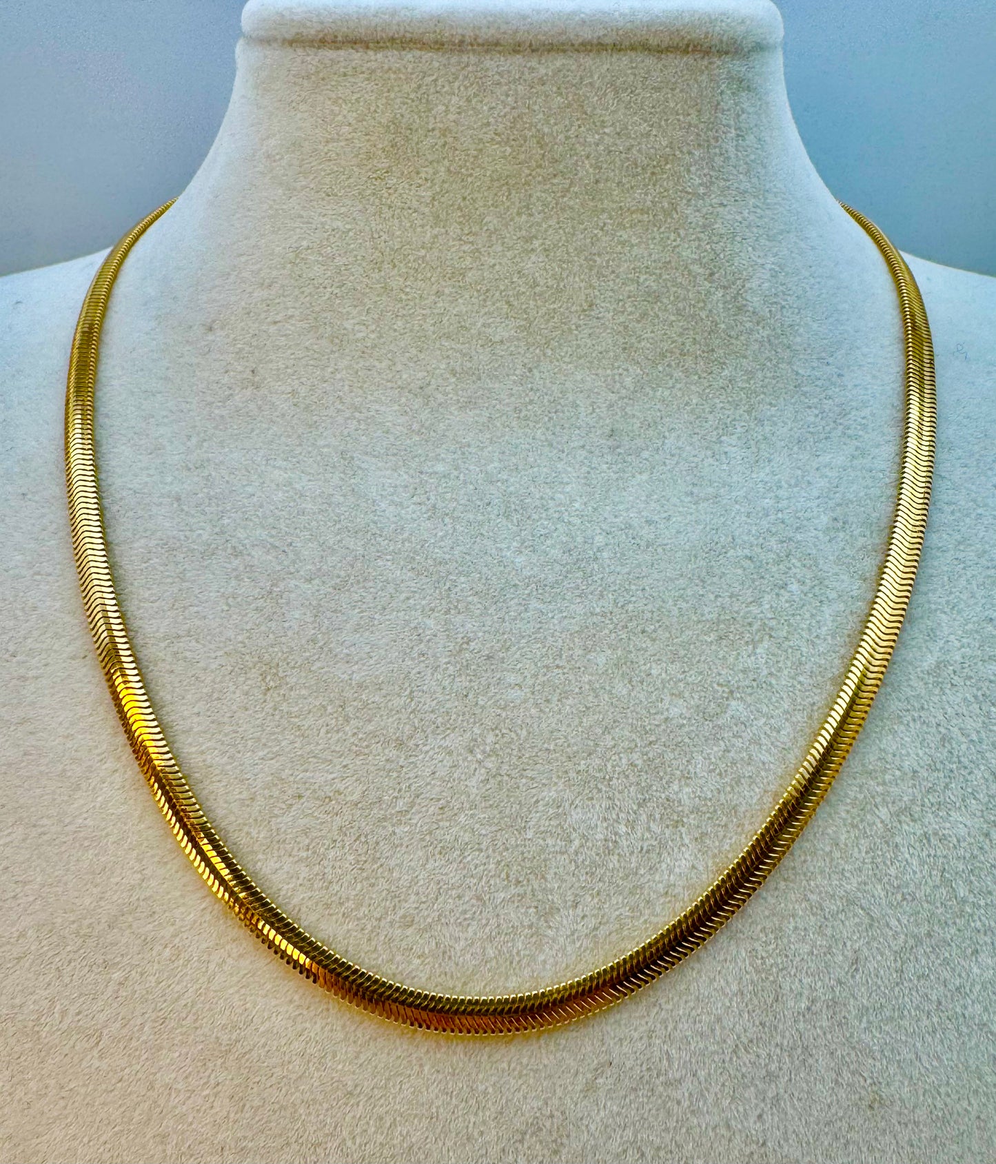 Collier à chevrons en or massif 18 carats, 4 mm, 18 pouces, ras du cou, élégant collier à chevrons en or, chaîne à chevrons 18 carats
