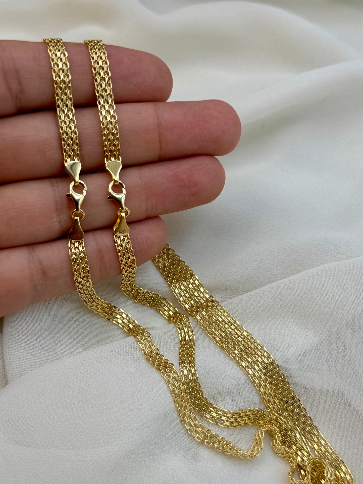 18K Solid Gold Bismarck Chain Necklace – 4.8mm Unisex Link Chain for Men & Women | Luxury Jewelry Gift for Birthday, Ald Bismarck Chain Necklace – 4.8mm Unisex Link Chain for Men & Women | Luxury Jewelry Gift for Birthday, Anniversary, or Special Occasion