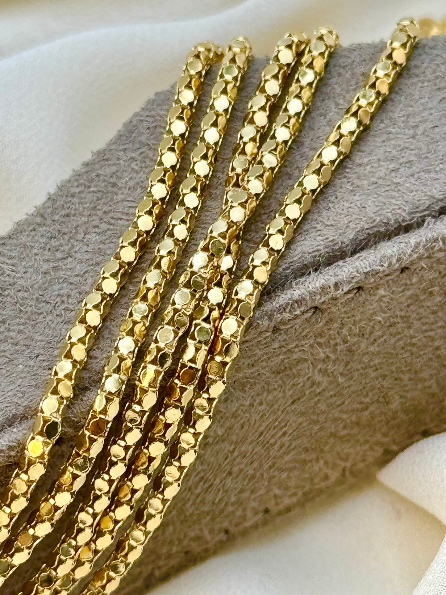 Collier chaîne en or 14 carats – Nouveau design, 50,8 cm, 55,9 cm, 59,7 cm (2,3 mm), chaîne à maillons taille diamant brillant, collier en or véritable pour homme/femme