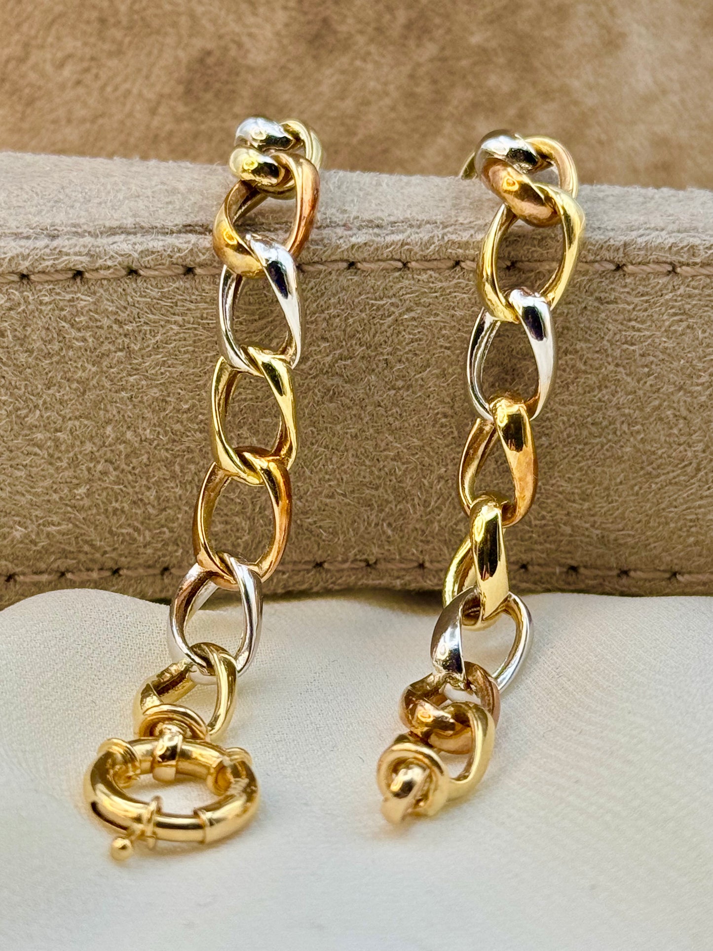Bracelet câble en or véritable 18 carats, 19 cm. Design unique et élégant, charmant et brillant ! Un cadeau idéal ! Bracelet en or tendance !