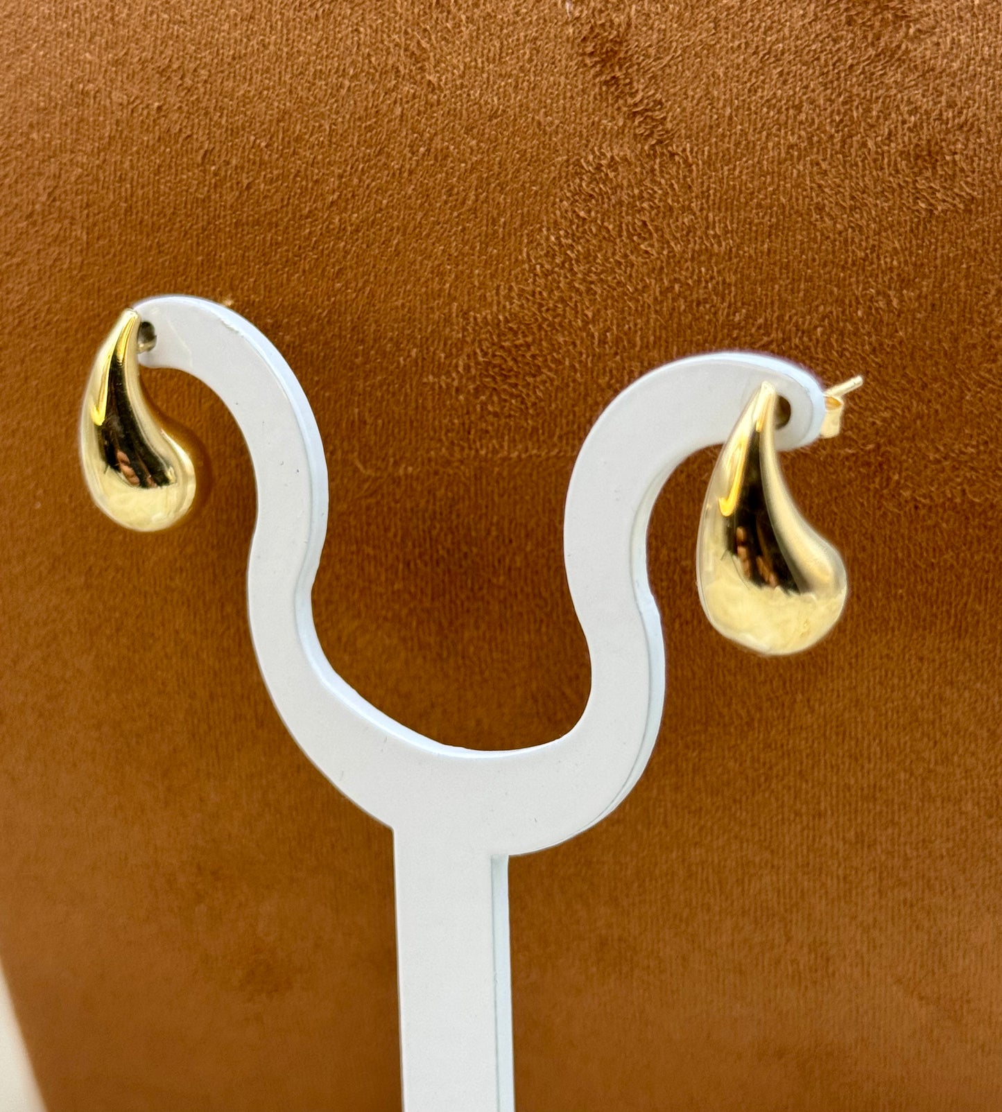 18K Solid Gold Drop Earrings with Push Back – Unique Modern Design, Perfect Birthday or Anniversary Gift