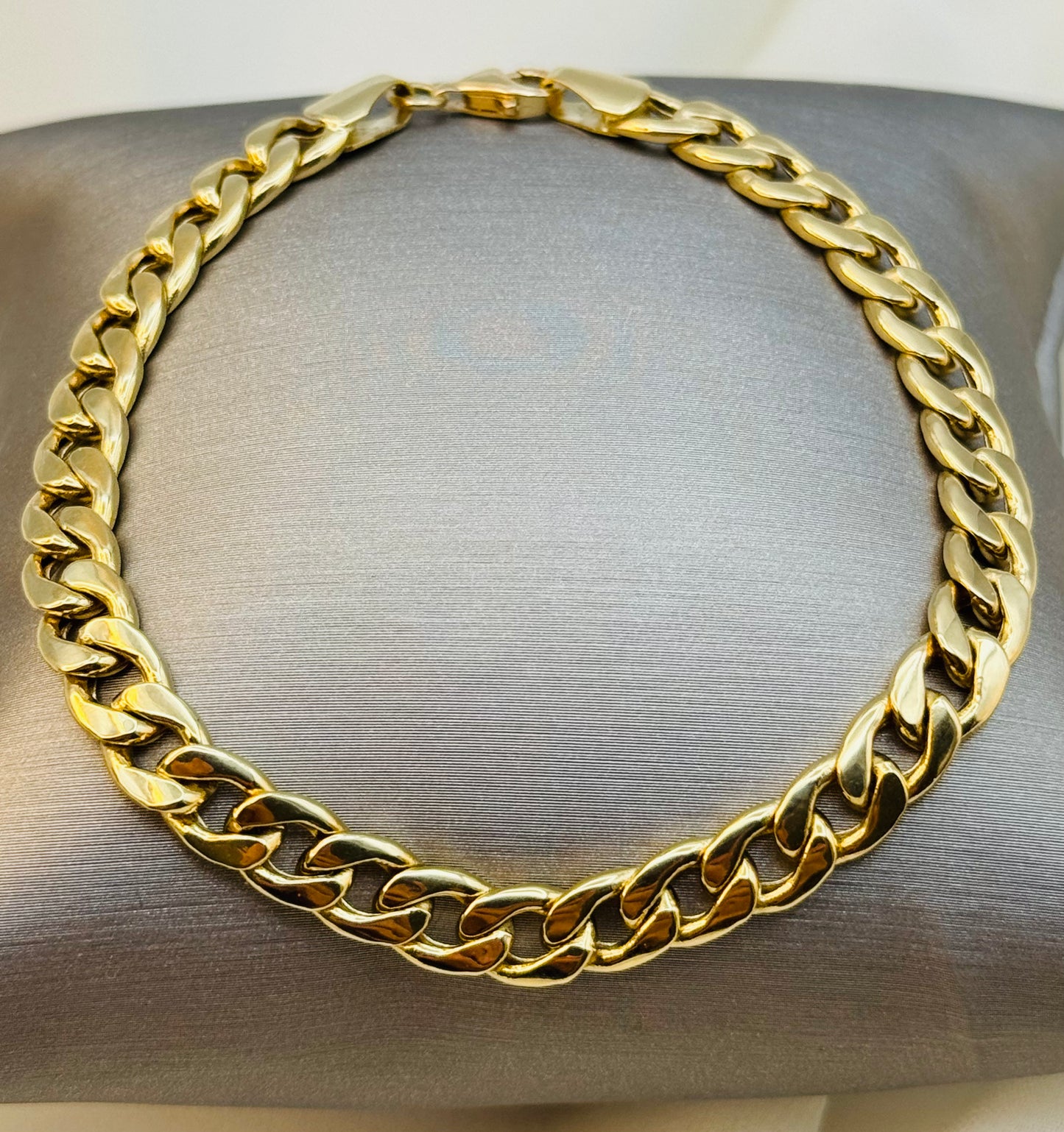 18K Gold Curb Bracelet, 6MM, Cuban Chain Bracelet-18K Curb Link Bracelet for Men & Women- Real 18k Gold- 7.5"Length - Birthday Gift.