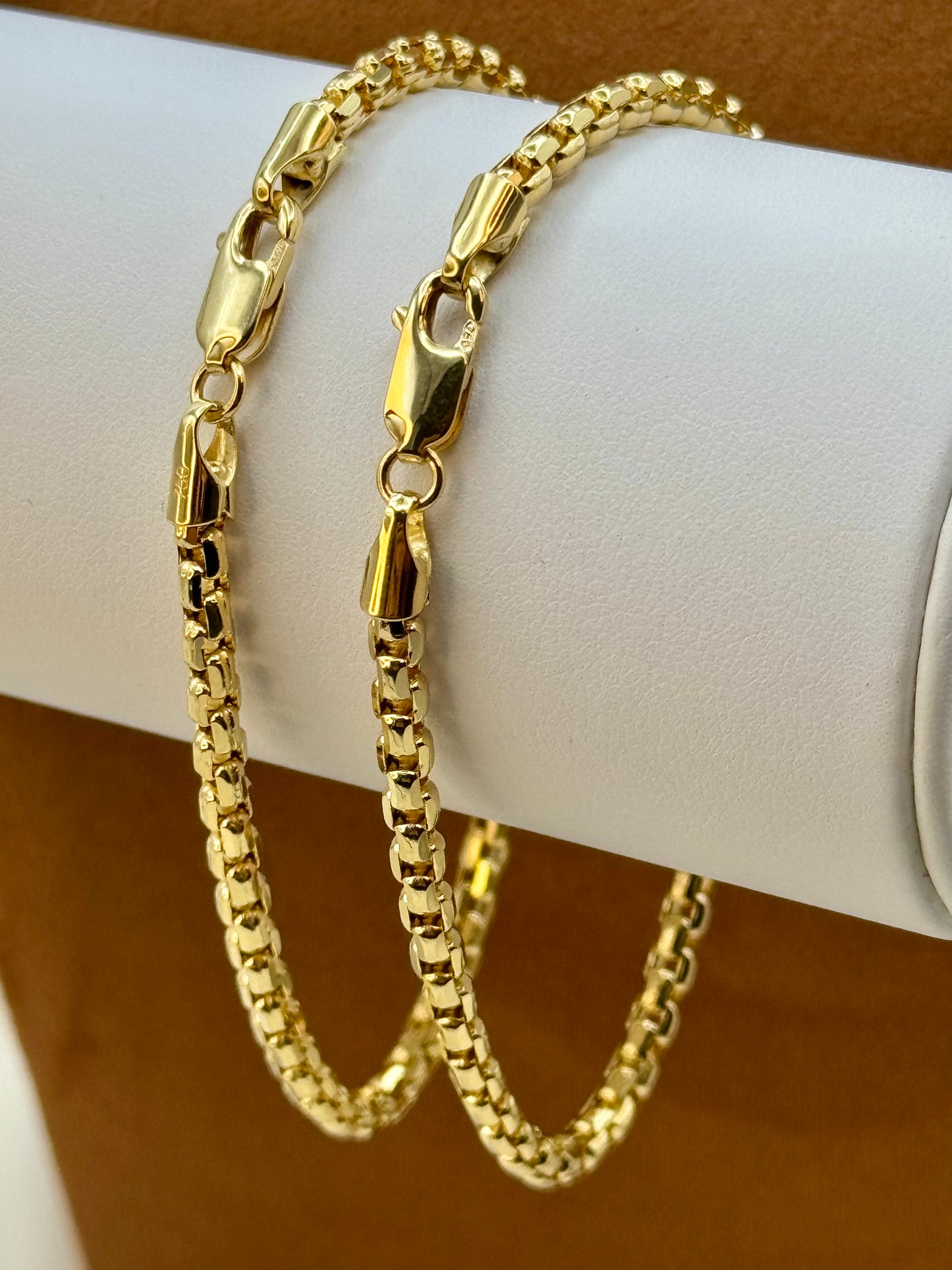 14K Gold Box Chain Bracelet – 7.5" to 8.5", 3.5mm – Classic Gold Bracelet for Him/Her, Perfect Birthday & Anniversary Gift