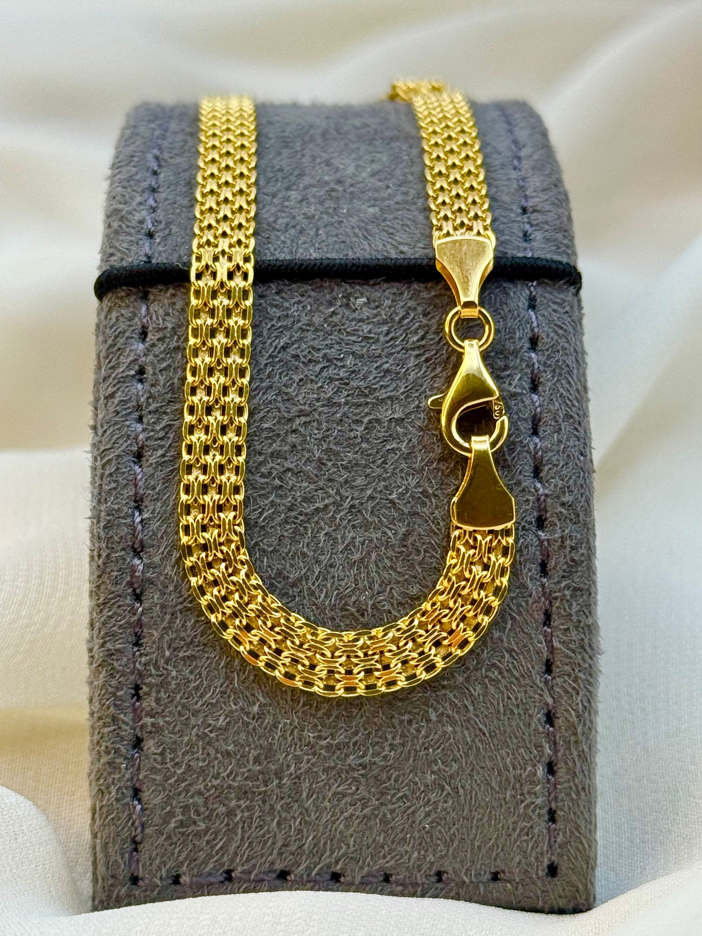 18K Solid Gold Bismarck Chain Necklace – 4.8mm Unisex Link Chain for Men & Women | Luxury Jewelry Gift for Birthday, Ald Bismarck Chain Necklace – 4.8mm Unisex Link Chain for Men & Women | Luxury Jewelry Gift for Birthday, Anniversary, or Special Occasion