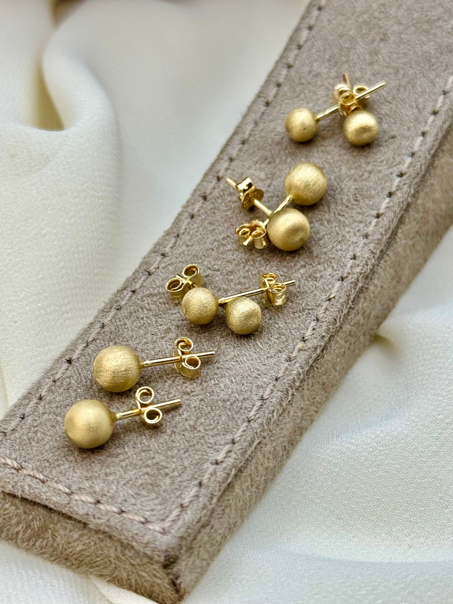 14k Gold Ball Stud Earrings | Real 14k Gold Everyday Earrings for Her | Classic Gold Studs | Birthday Gift | Gift for Mom | Minimalist Jewelry