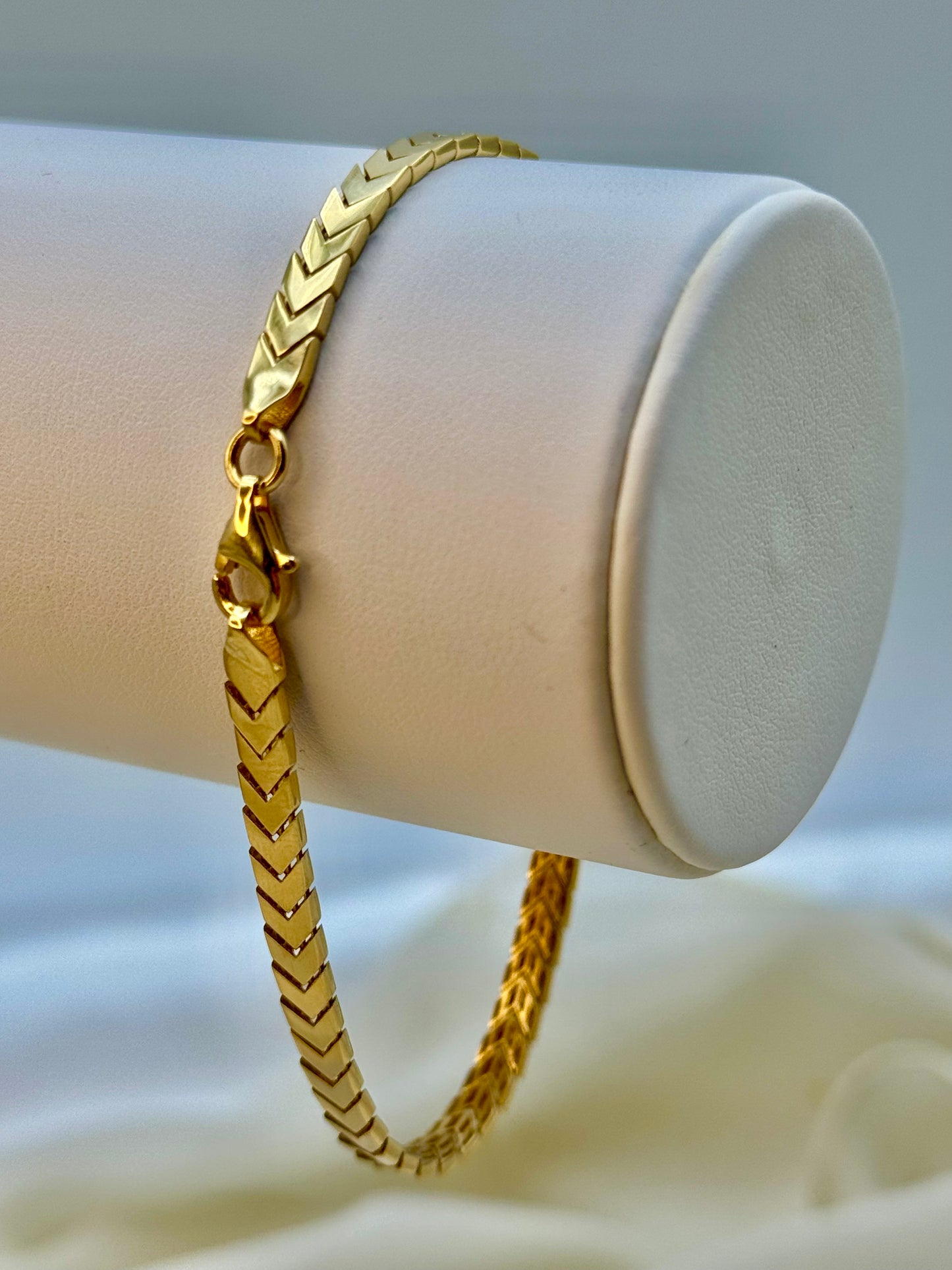 Bracelet serpent en or véritable 18 carats, 7,5", largeur 4 mm, pour elle, cadeau d'anniversaire, bracelet Franco, bracelet unique, cadeau d'anniversaire.
