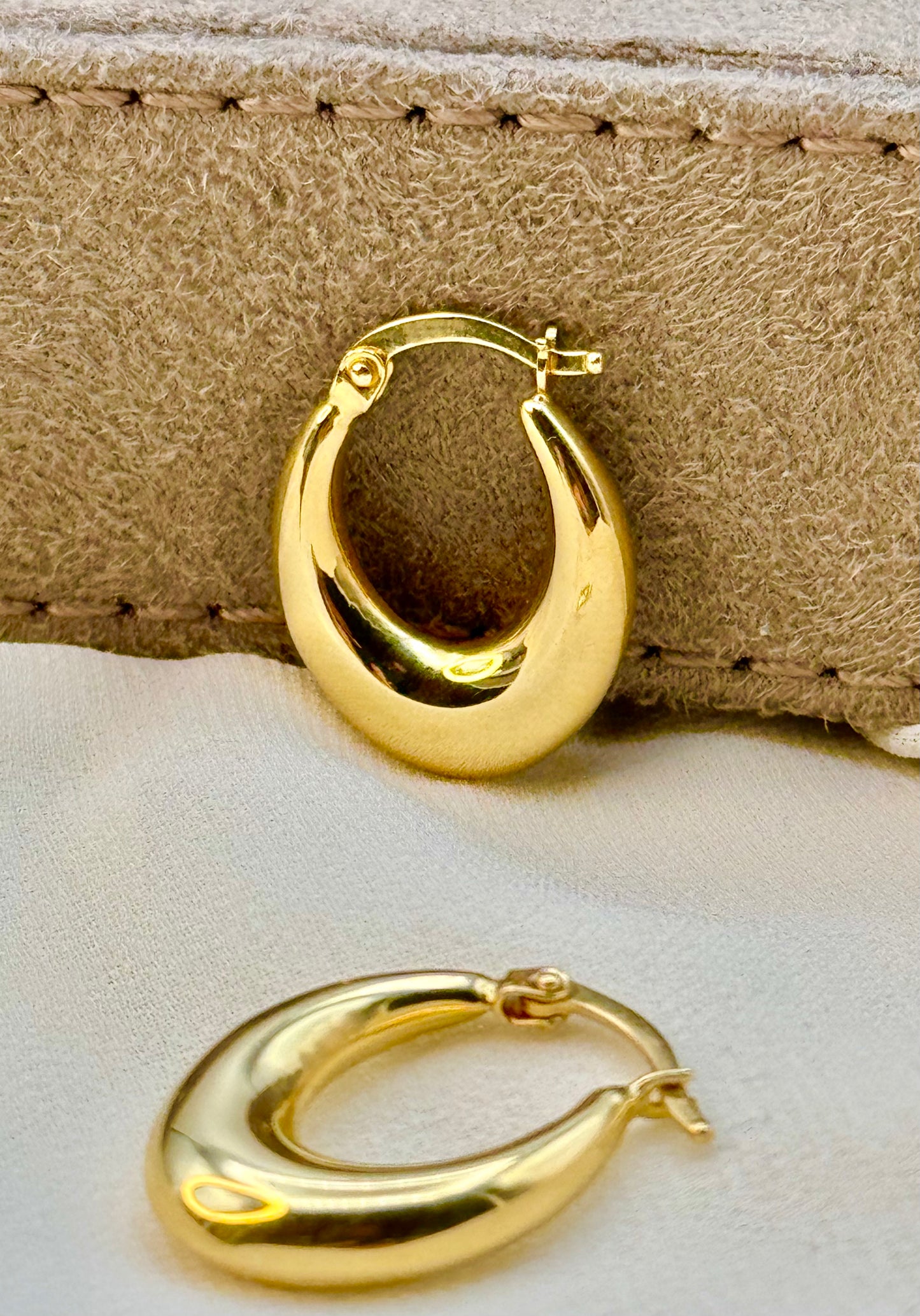 Boucles d'oreilles créoles en or 14 carats, élégantes, cadeau pour elle, bijoux en or intemporels