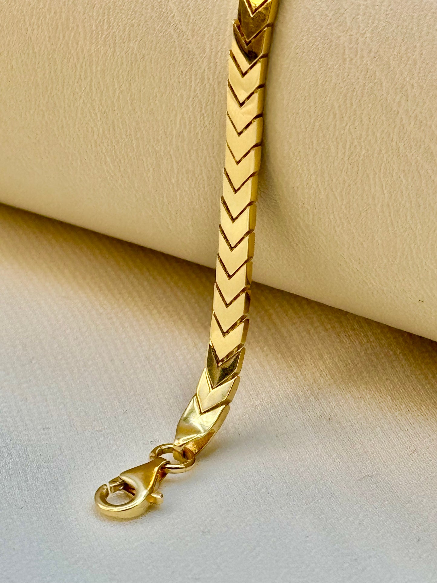 Bracelet serpent en or véritable 18 carats, 7,5", largeur 4 mm, pour elle, cadeau d'anniversaire, bracelet Franco, bracelet unique, cadeau d'anniversaire.