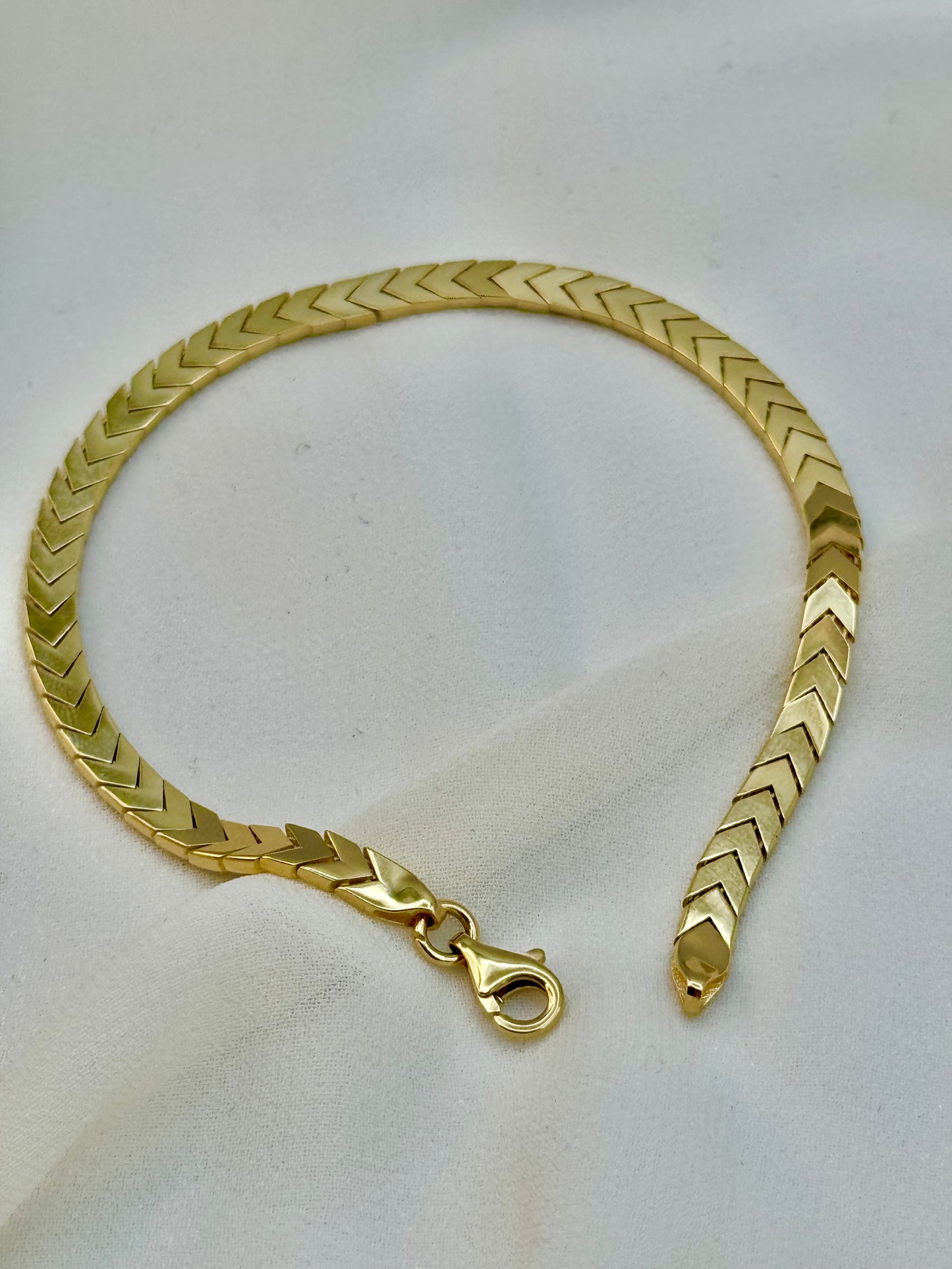 Bracelet serpent en or véritable 18 carats, 7,5", largeur 4 mm, pour elle, cadeau d'anniversaire, bracelet Franco, bracelet unique, cadeau d'anniversaire.