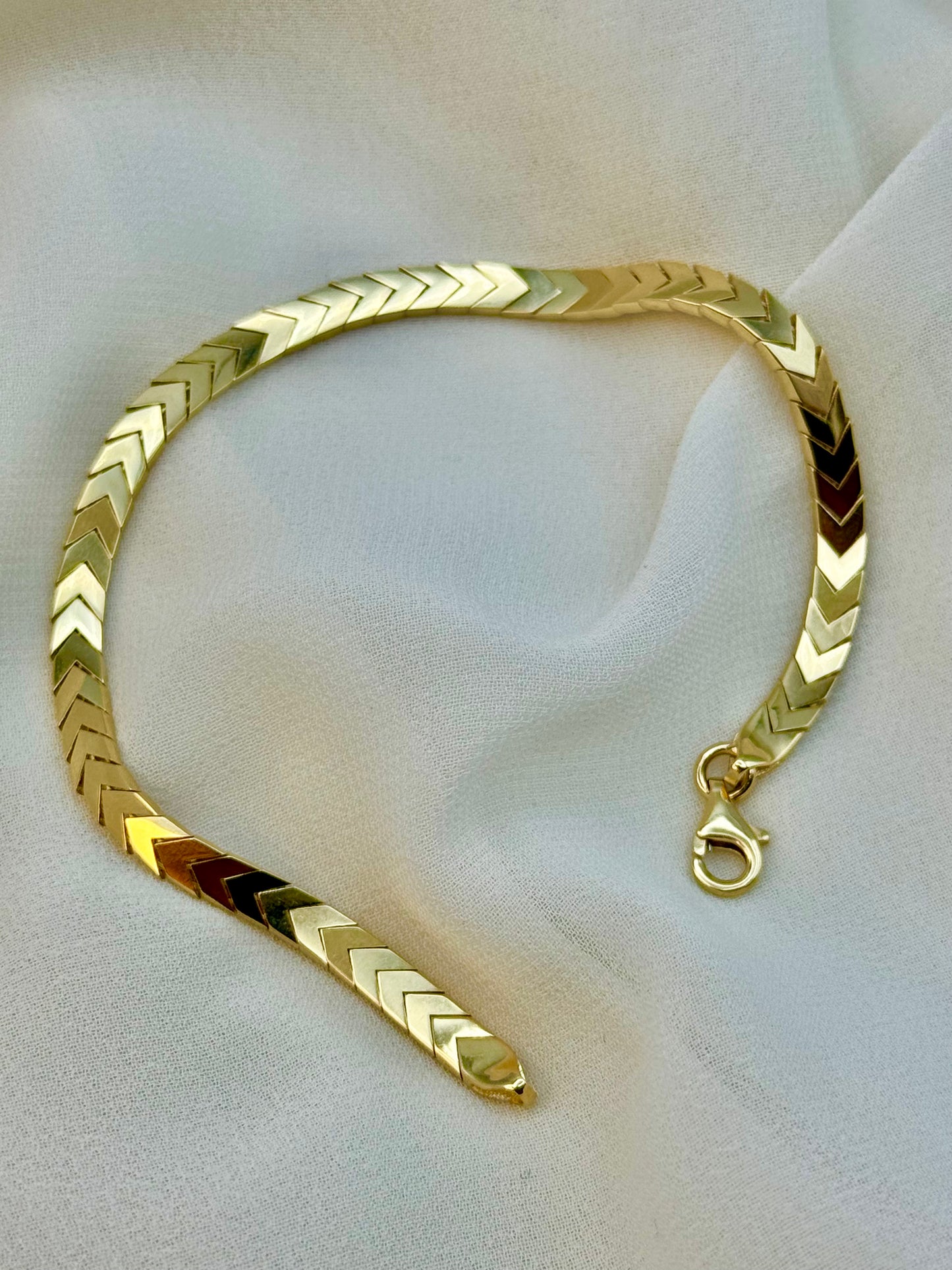 Bracelet serpent en or véritable 18 carats, 7,5", largeur 4 mm, pour elle, cadeau d'anniversaire, bracelet Franco, bracelet unique, cadeau d'anniversaire.