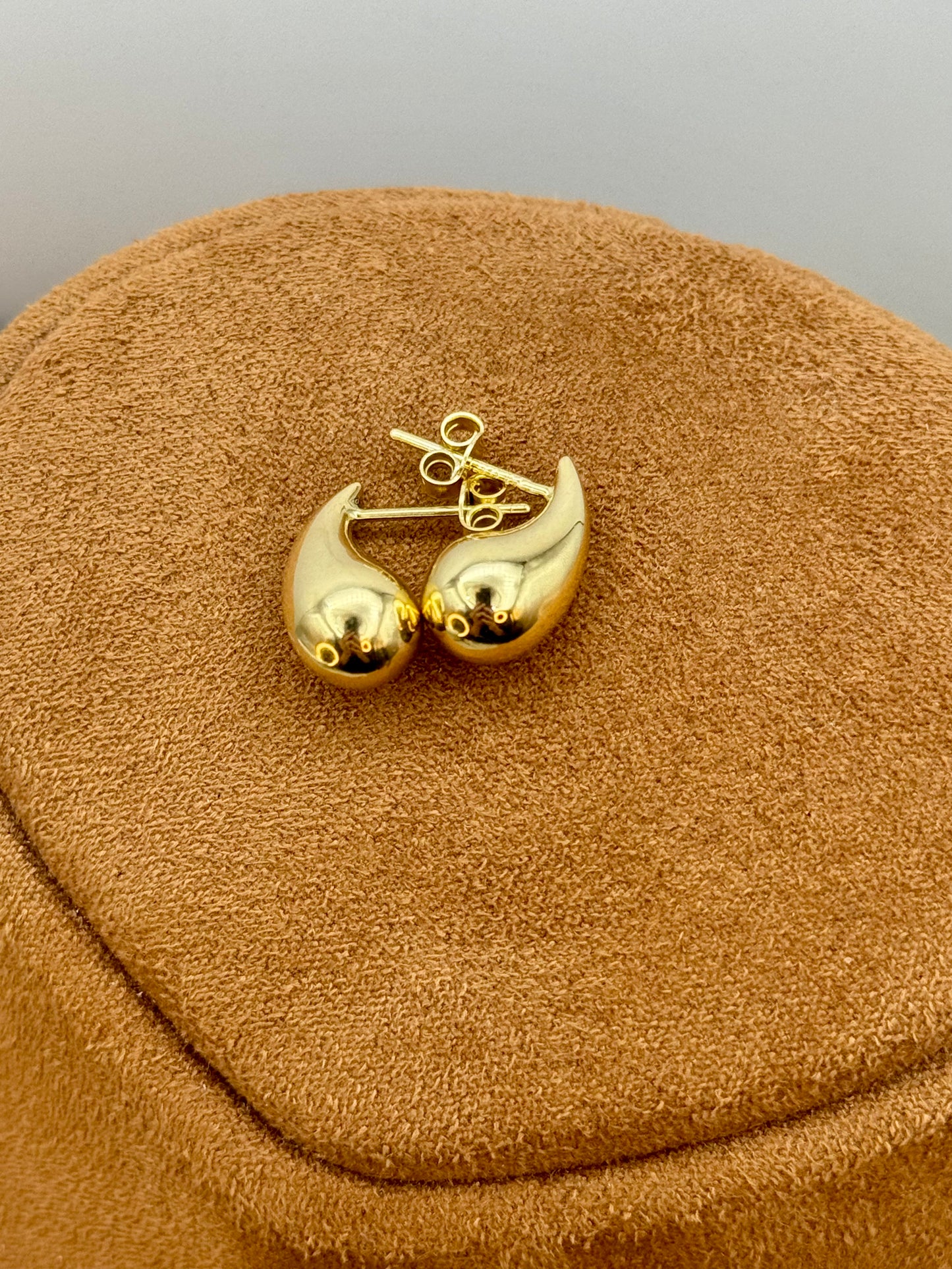 18K Solid Gold Drop Earrings with Push Back – Unique Modern Design, Perfect Birthday or Anniversary Gift
