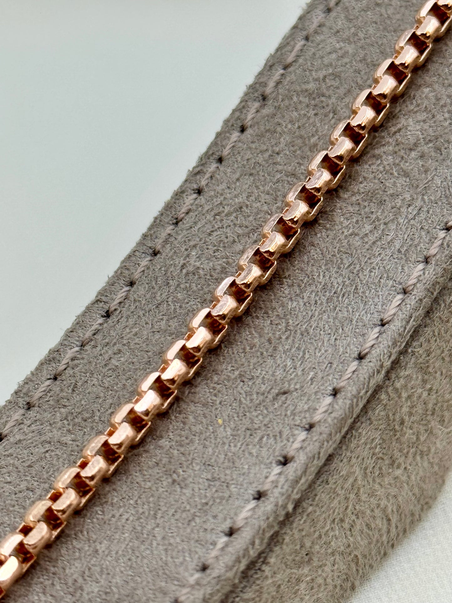 14K Rose Gold Box Chain Bracelet – 8" Length, 3.5mm Thick | Unique Rose Gold Bracelet for Men & Women