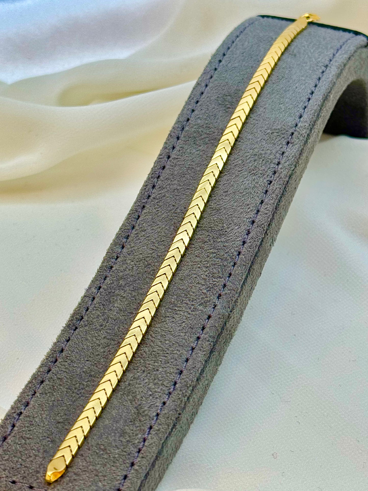 Bracelet serpent en or véritable 18 carats, 7,5", largeur 4 mm, pour elle, cadeau d'anniversaire, bracelet Franco, bracelet unique, cadeau d'anniversaire.