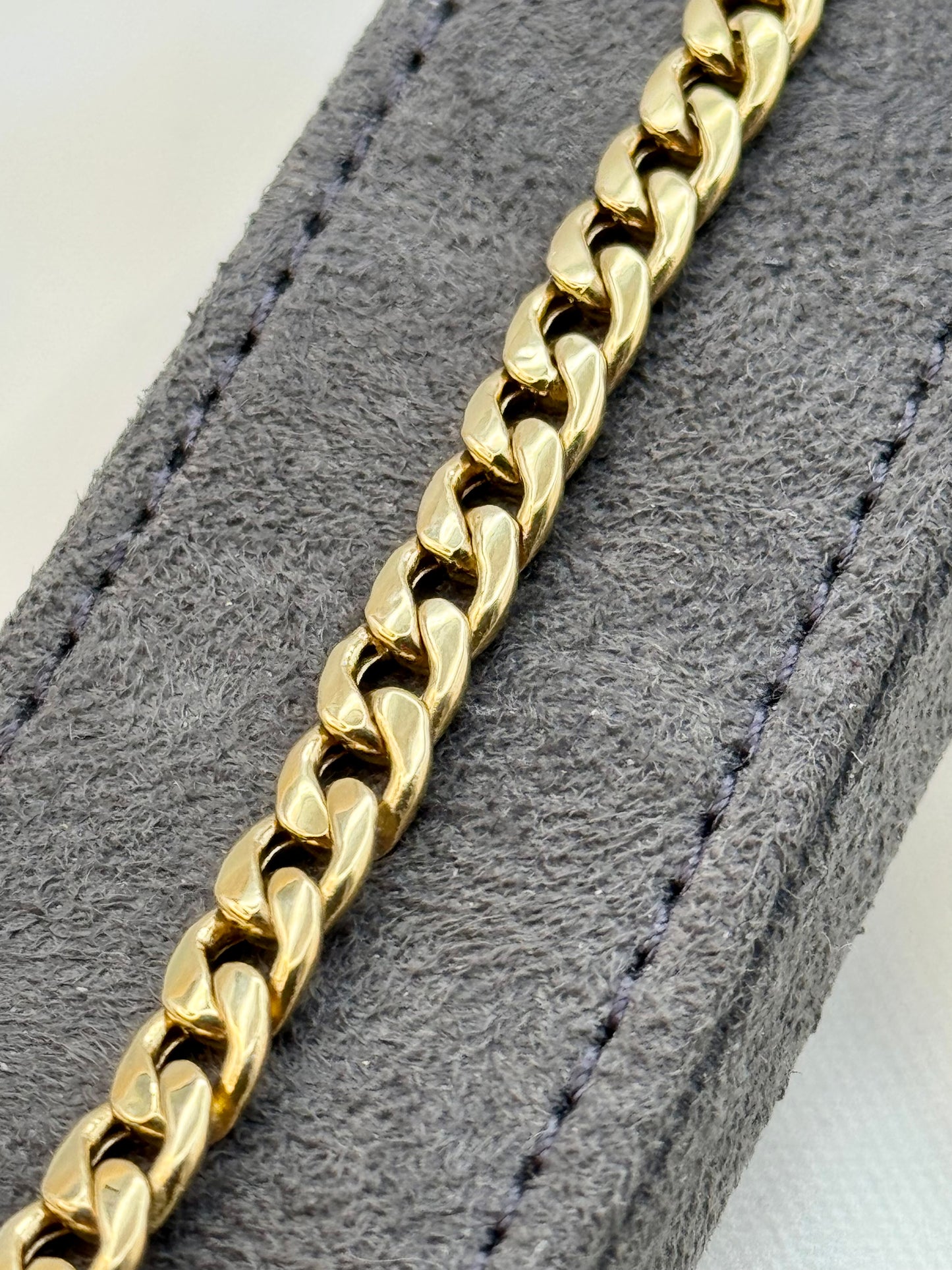 18K Gold Curb Bracelet, 6MM, Cuban Chain Bracelet-18K Curb Link Bracelet for Men & Women- Real 18k Gold- 7.5"Length - Birthday Gift.