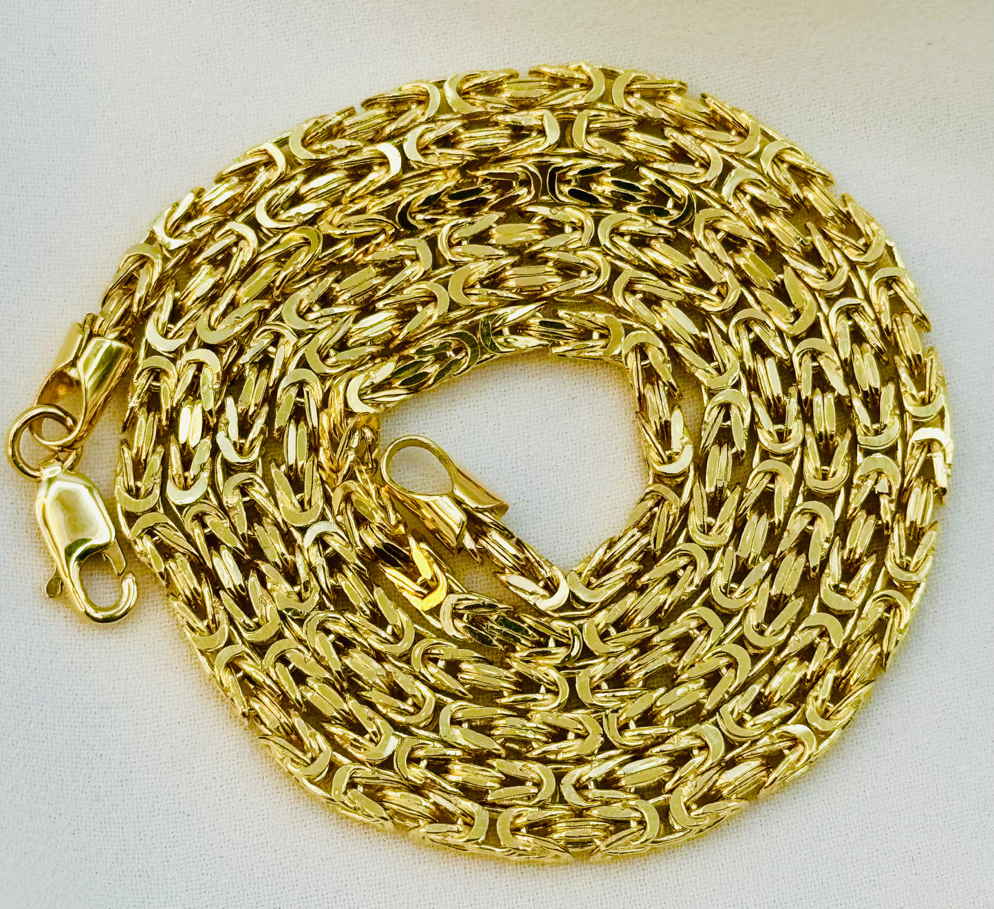 18K Gold Byzantine Chain Necklace, 23.5", (3mm).