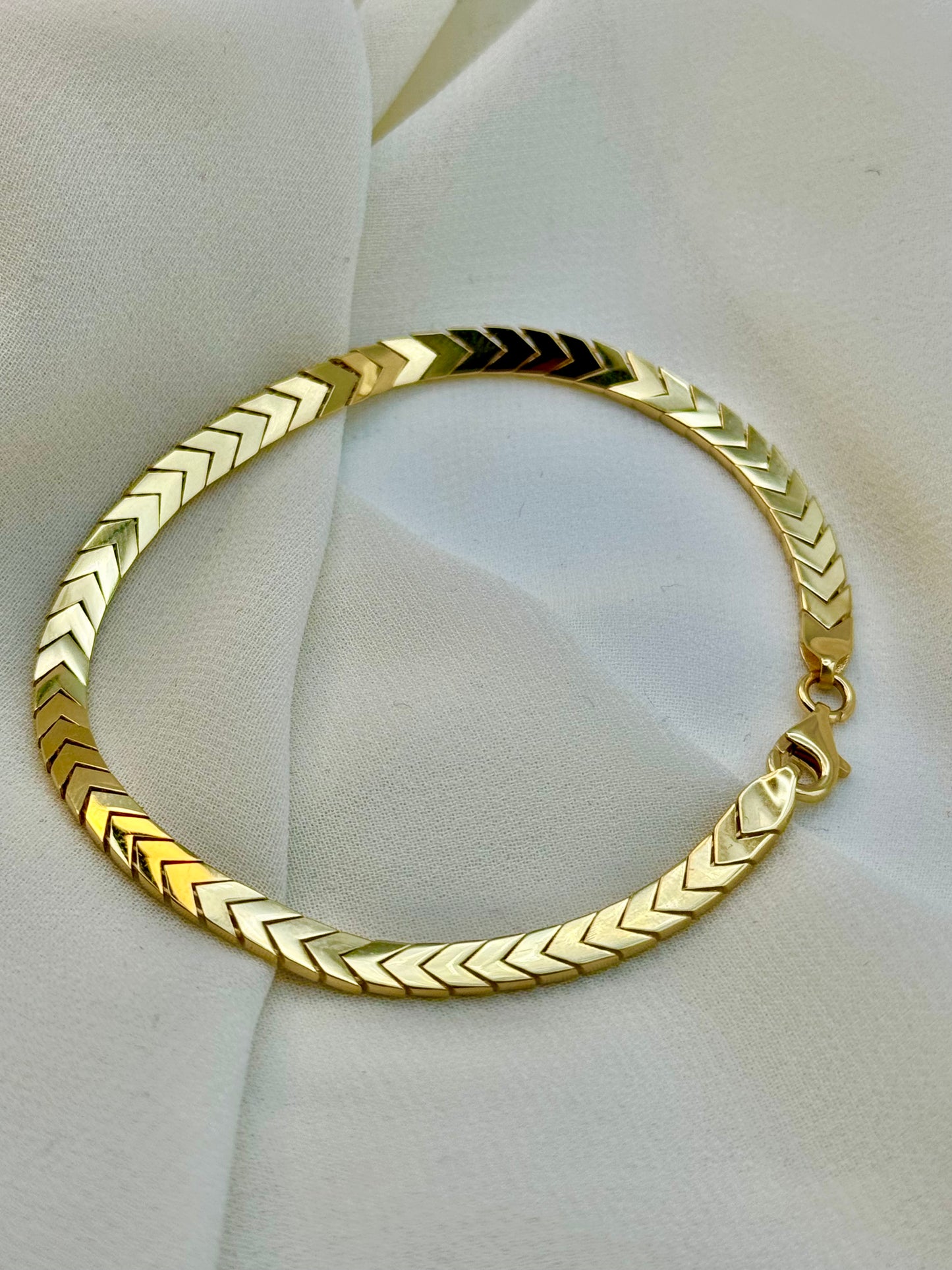 Bracelet serpent en or véritable 18 carats, 7,5", largeur 4 mm, pour elle, cadeau d'anniversaire, bracelet Franco, bracelet unique, cadeau d'anniversaire.