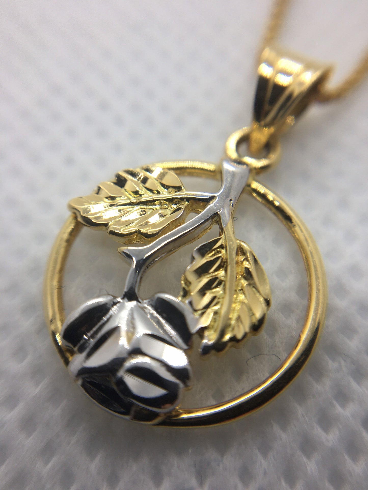 Collier rose en or massif 18 carats, 20 pouces, 1,5 mm
