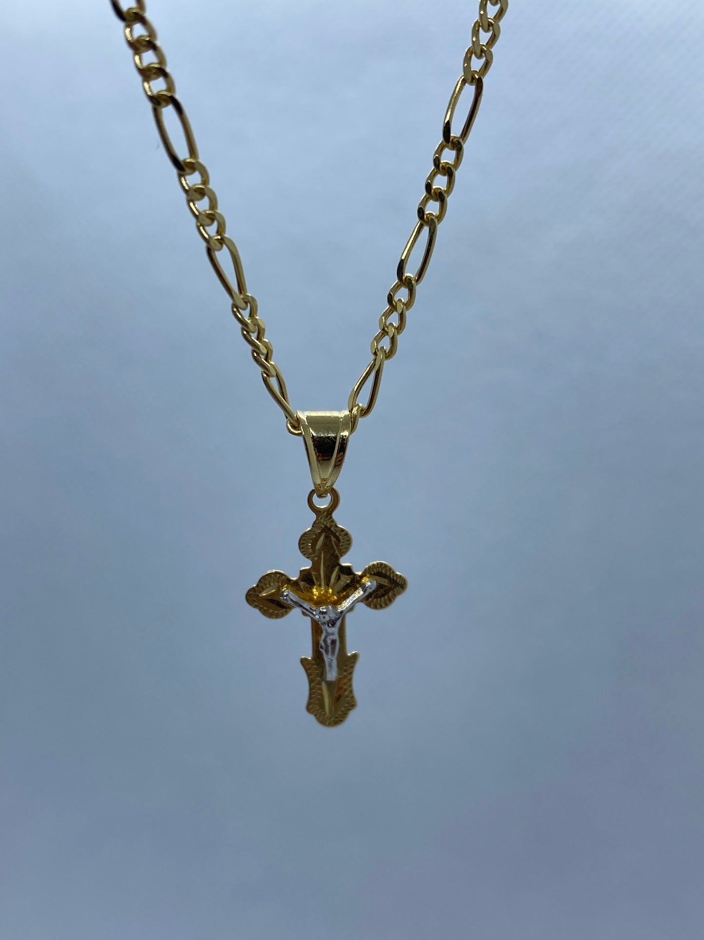 Collier croix en or massif 18 carats 19,5 pouces