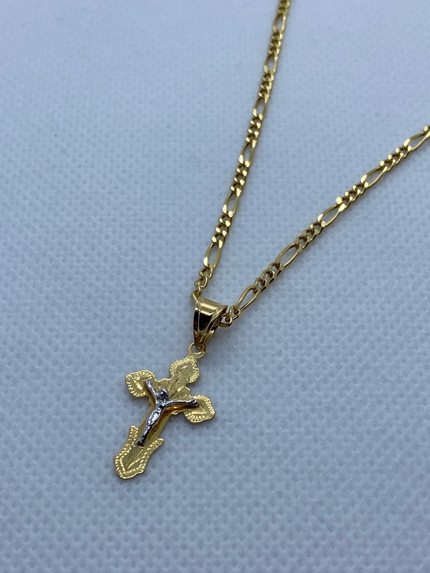 Collier croix en or massif 18 carats 19,5 pouces