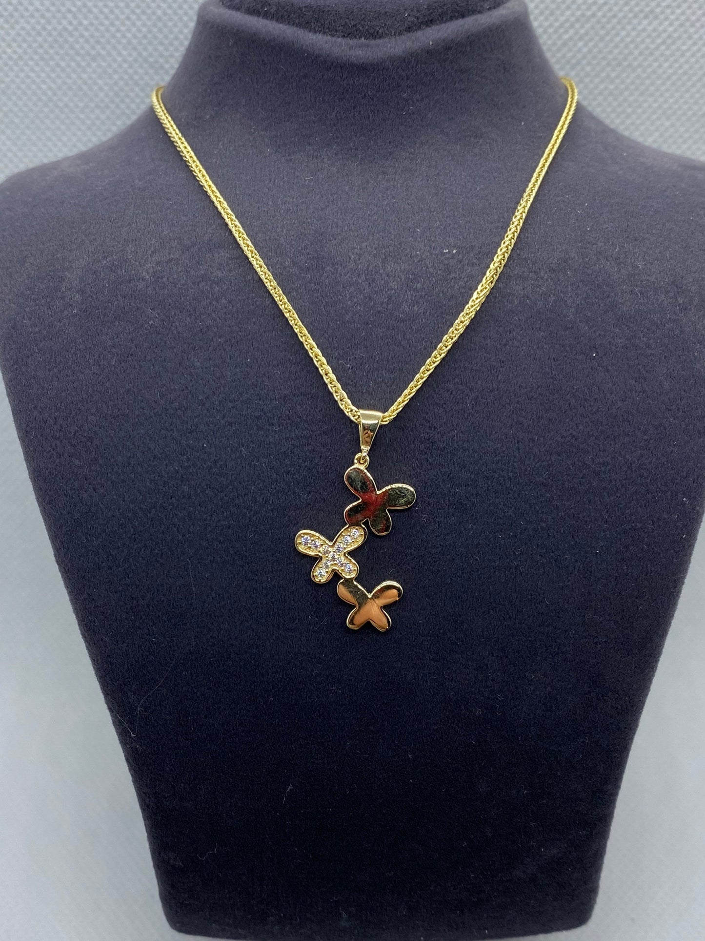 14k Solid Gold Butterfly Necklace,Butterfly Gold Pendant,Christmas Gift,Valentines Day Gift,Girlfriend Gift, Mothers Day Gift,Dainty Pendant