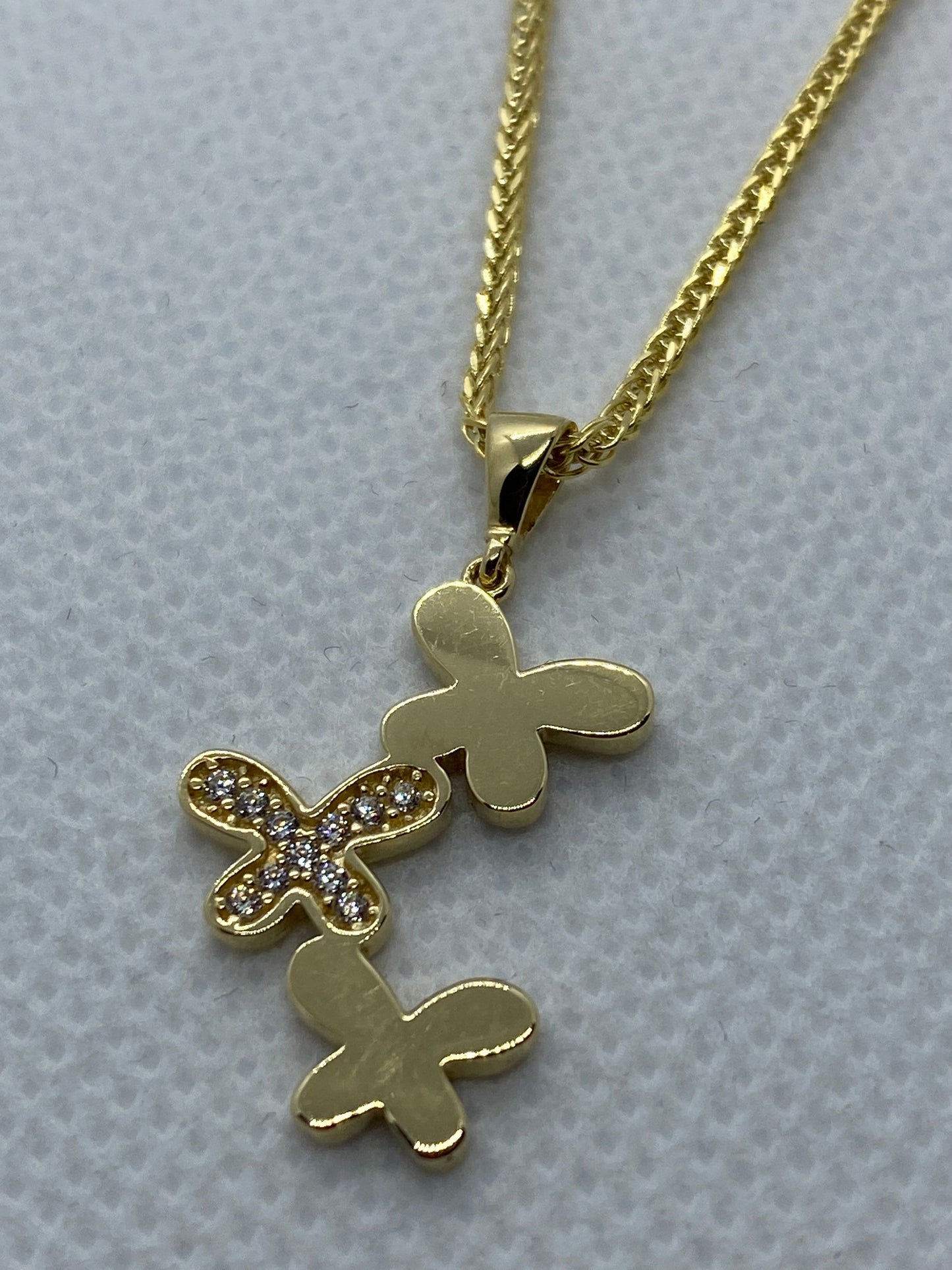 14k Solid Gold Butterfly Necklace,Butterfly Gold Pendant,Christmas Gift,Valentines Day Gift,Girlfriend Gift, Mothers Day Gift,Dainty Pendant