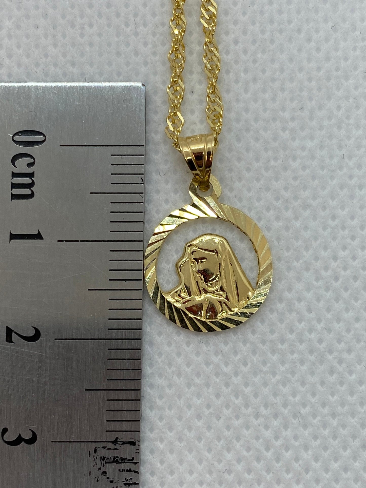 14K Solid Gold Miraculous Medal Necklace – Virgin Mary Pendant – Catholic Religious Jewelry – Christian Faith Gift for Her or Him
