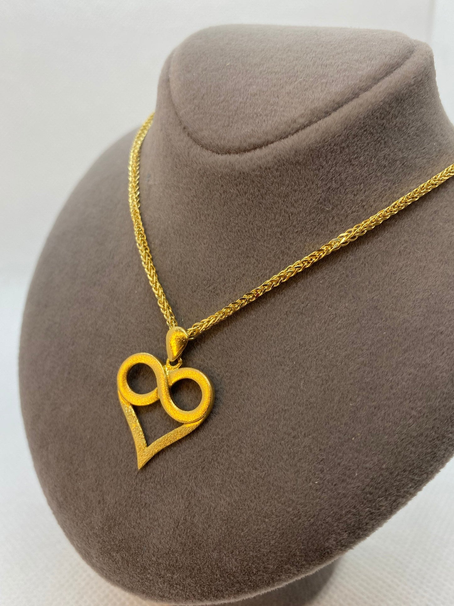 Collier cœur infini en or 18 carats, collier cœur 19,5 pouces, pour elle, cadeau de Saint-Valentin
