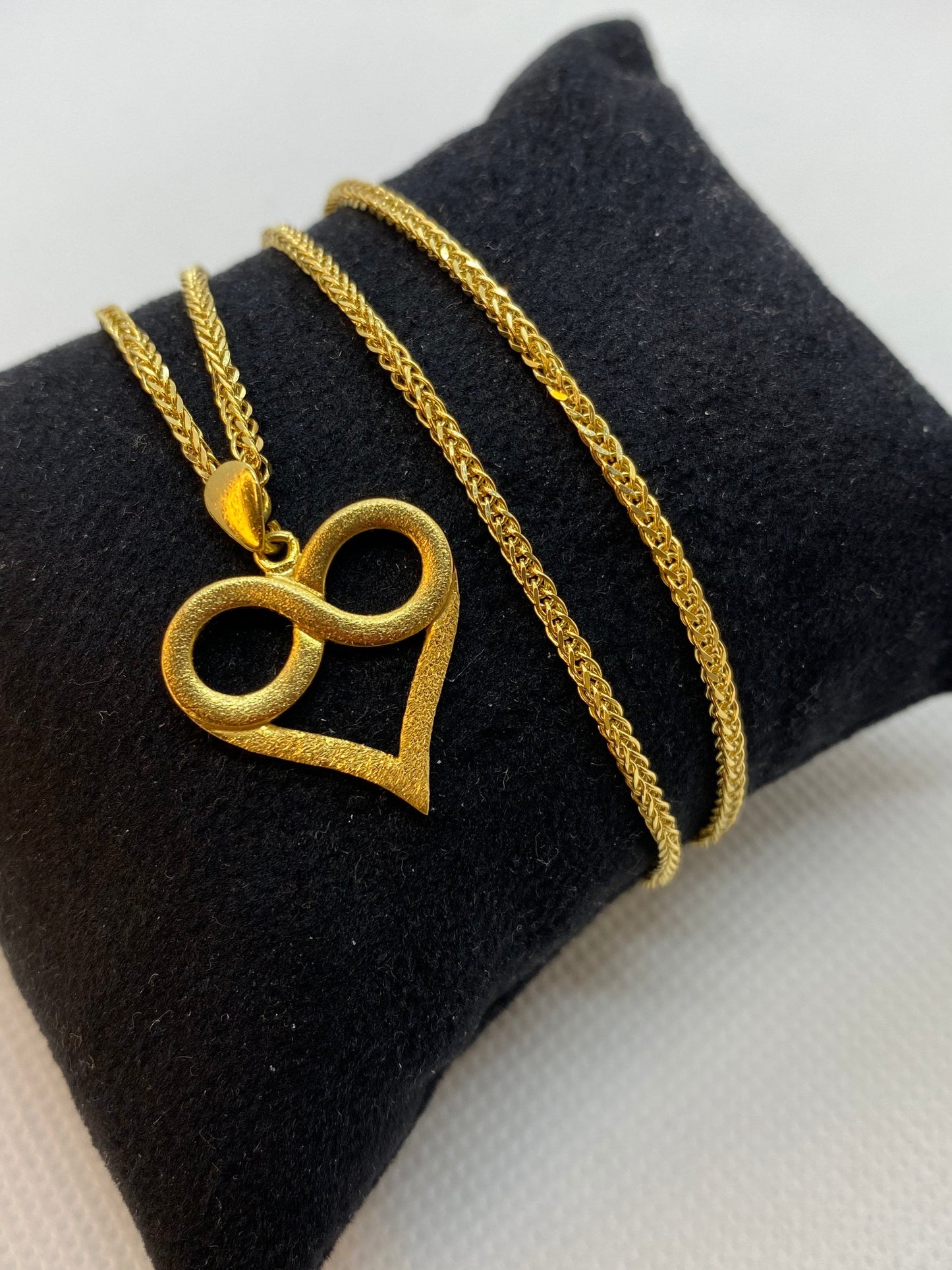 Collier cœur infini en or 18 carats, collier cœur 19,5 pouces, pour elle, cadeau de Saint-Valentin