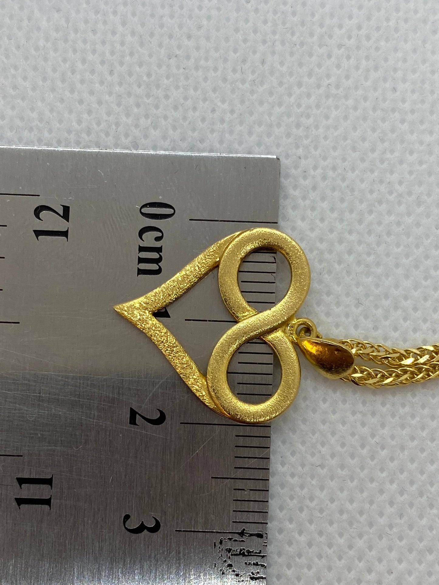 Collier cœur infini en or 18 carats, collier cœur 19,5 pouces, pour elle, cadeau de Saint-Valentin