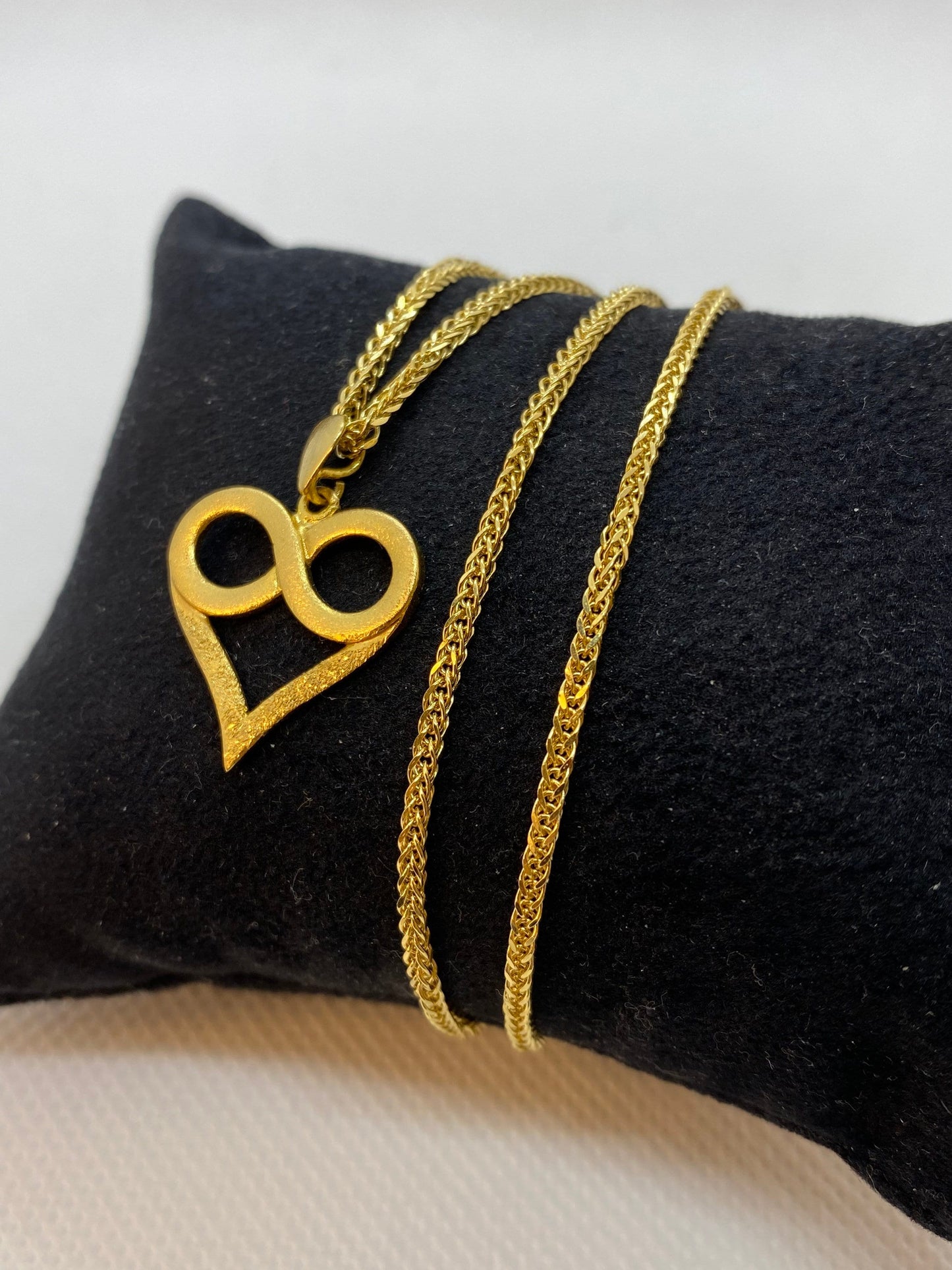 Collier cœur infini en or 18 carats, collier cœur 19,5 pouces, pour elle, cadeau de Saint-Valentin