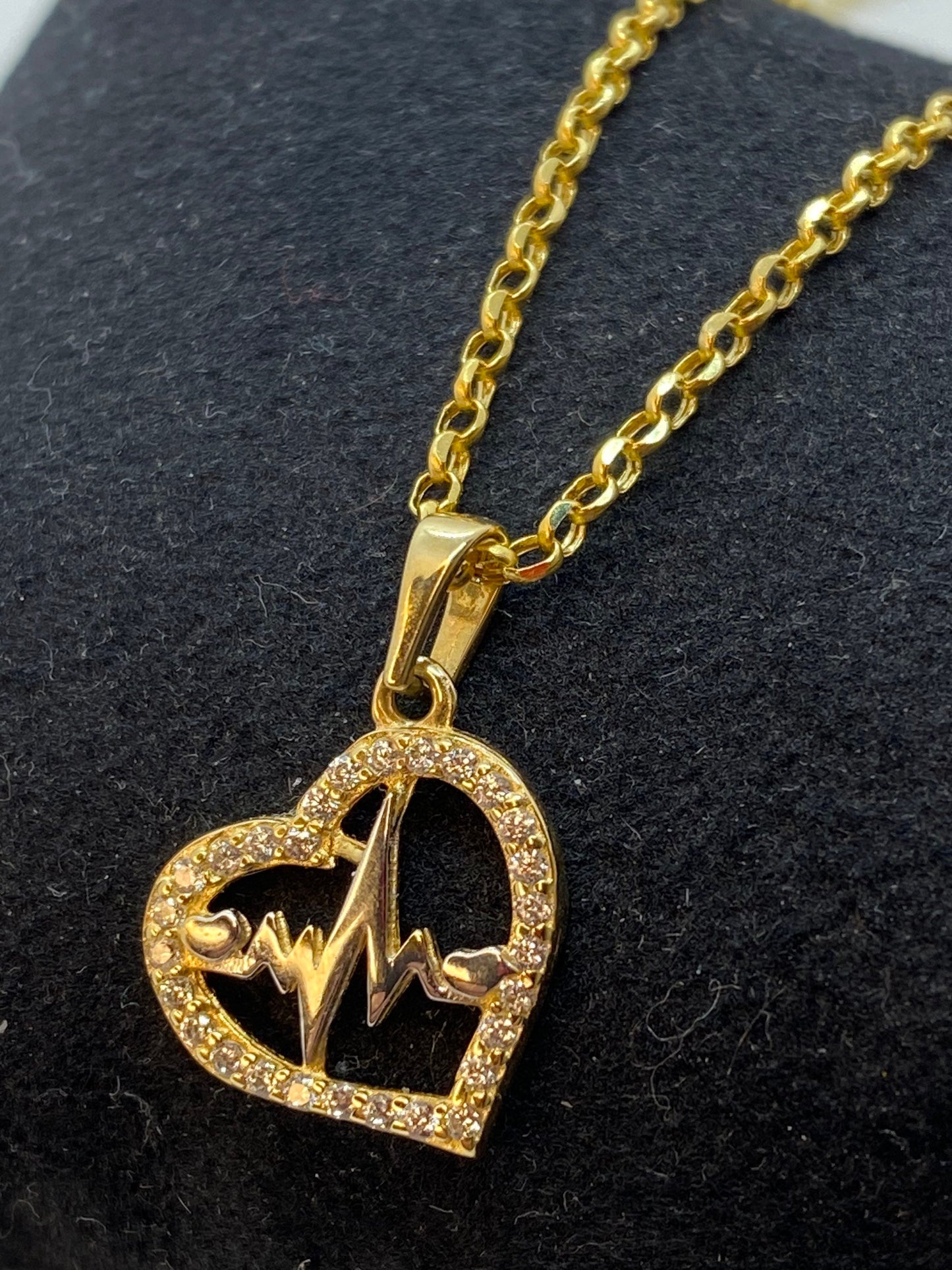 14kGold Heartbeat Necklace ,20 inches,1.5mm,gift for her ,valentine's gift