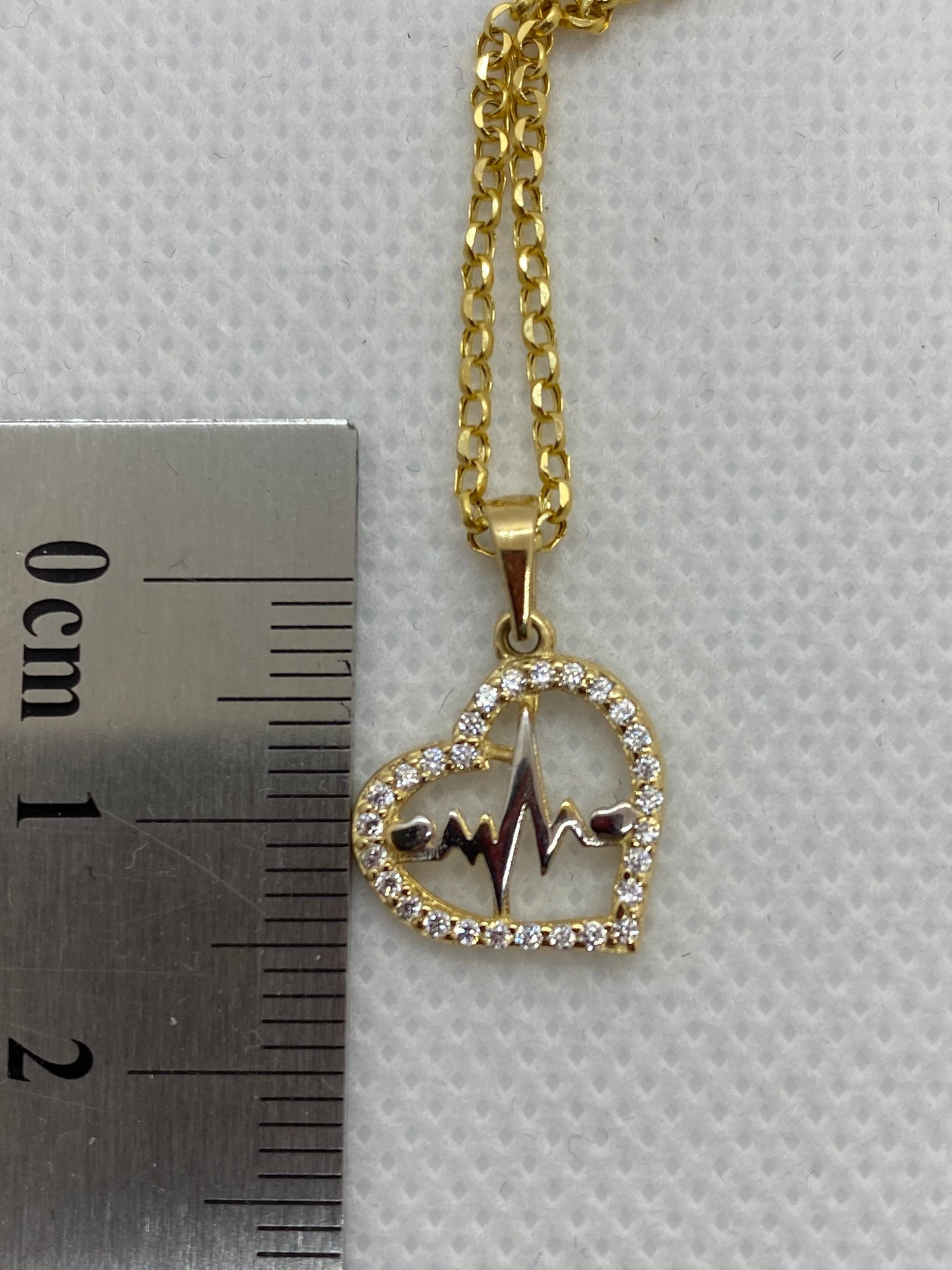 14kGold Heartbeat Necklace ,20 inches,1.5mm,gift for her ,valentine's gift