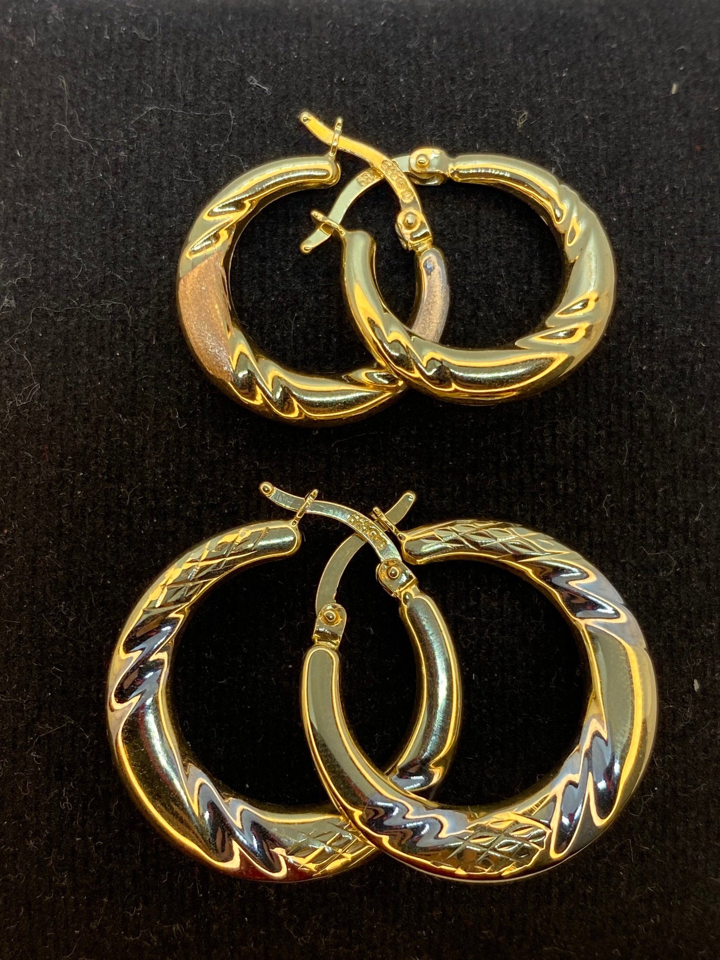 Boucles d'oreilles créoles en or 14 carats, boucles d'oreilles créoles en or véritable, créoles en or élégantes, cadeau pour elle.