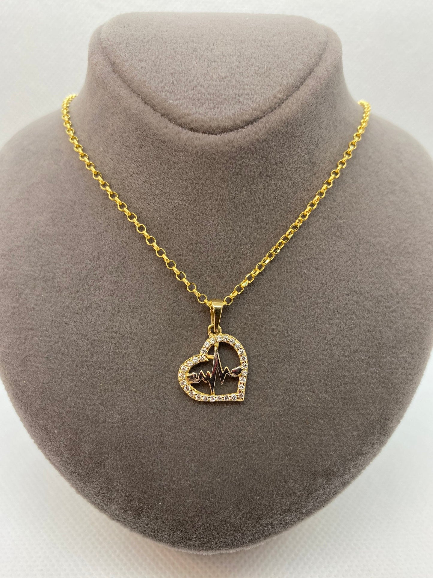 14kGold Heartbeat Necklace ,20 inches,1.5mm,gift for her ,valentine's gift