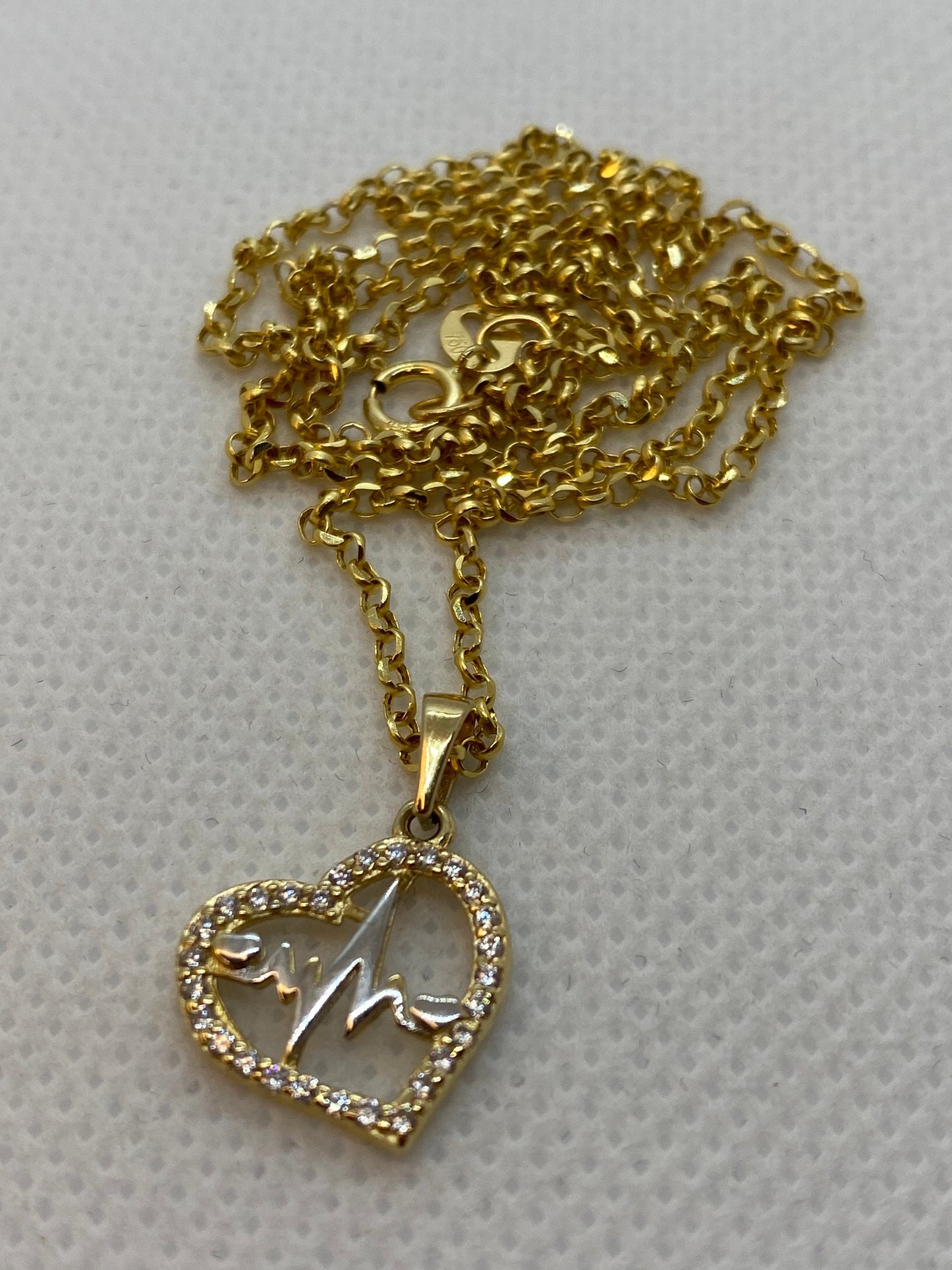 14kGold Heartbeat Necklace ,20 inches,1.5mm,gift for her ,valentine's gift