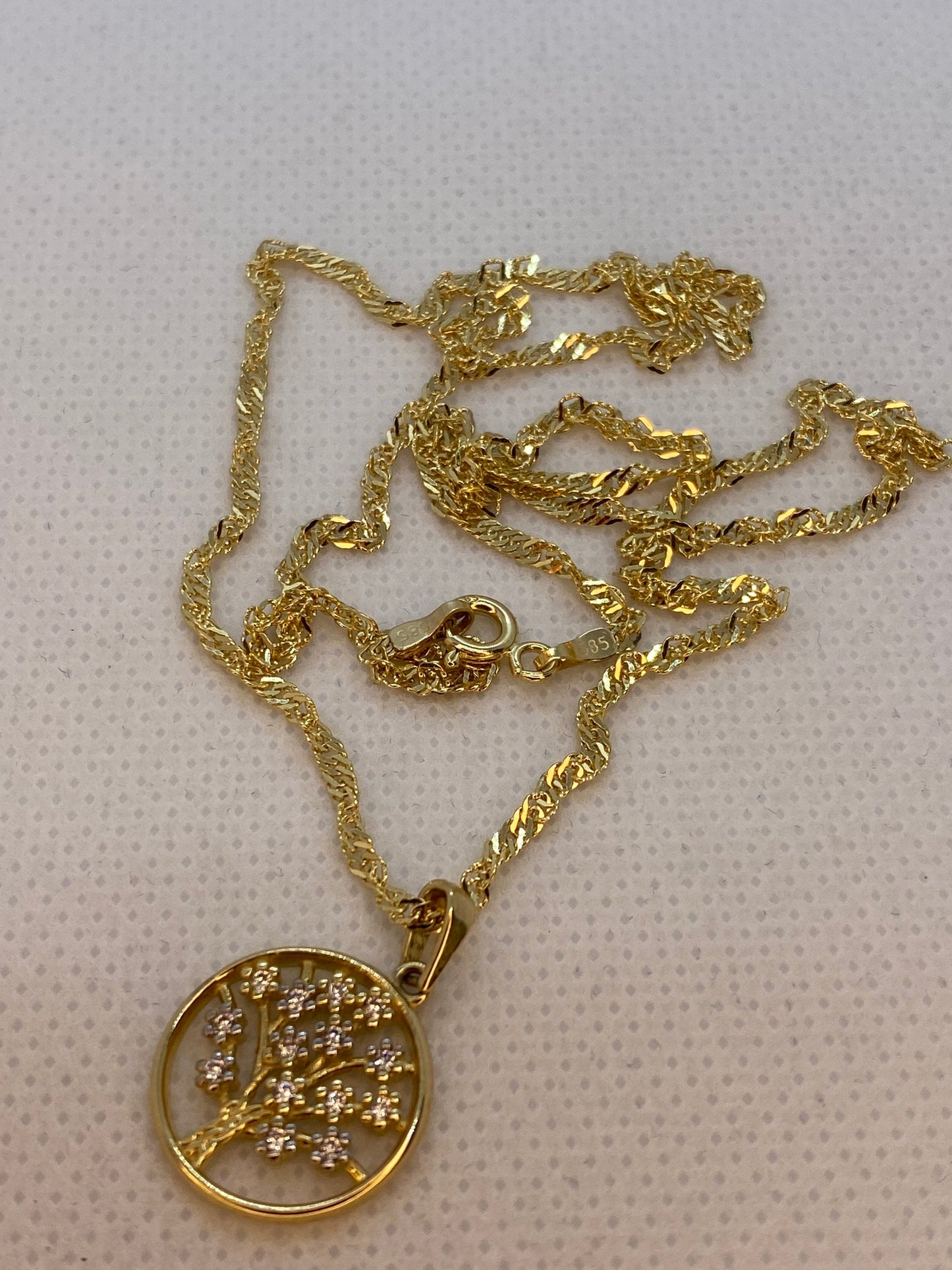 Collier délicat en or massif 14 carats avec arbre de vie, collier en or avec arbre, collier personnalisé avec arbre de vie, collier personnalisé avec arbre de vie en or