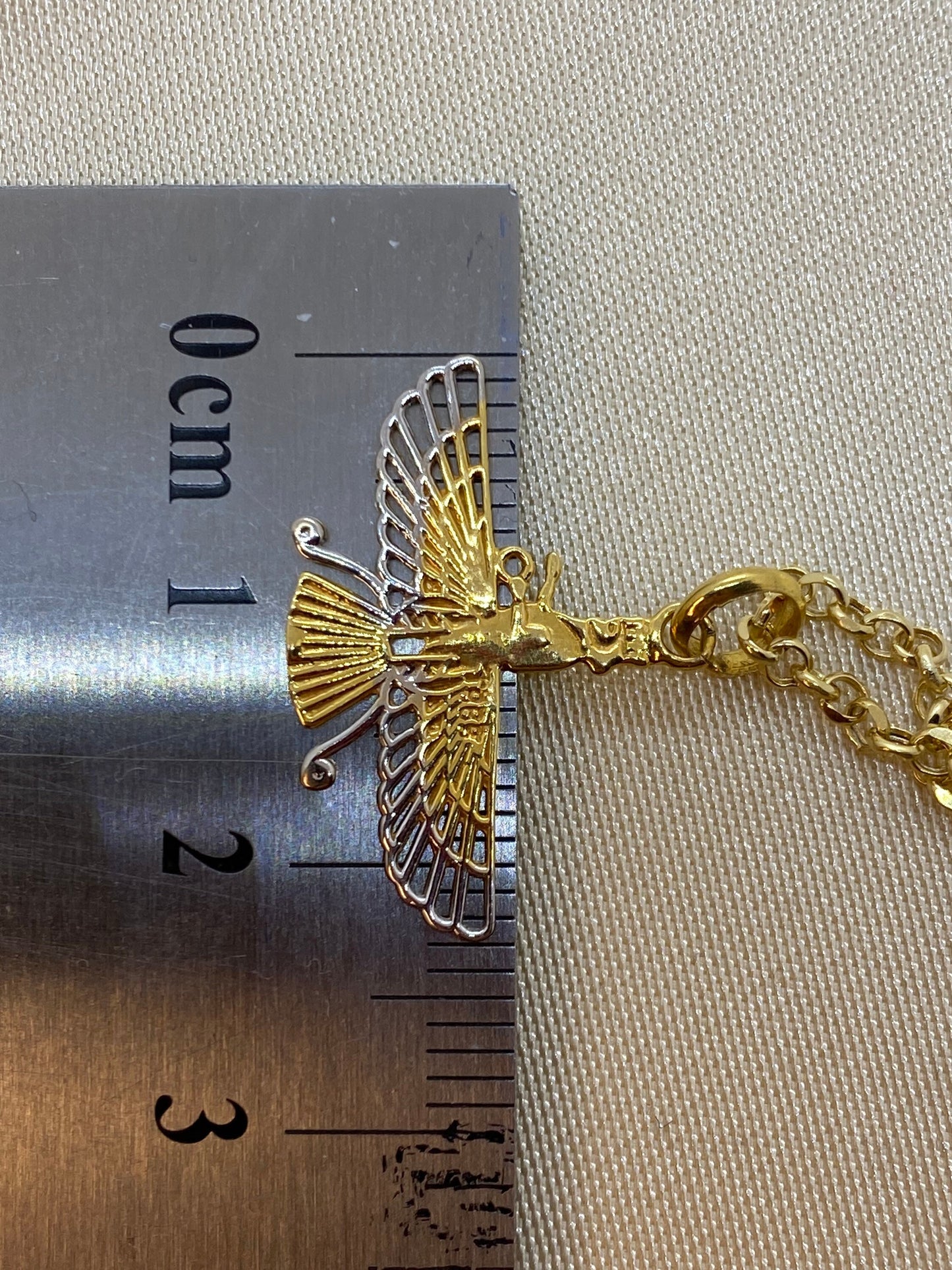 18k Gold Farvahar Necklace, Angle Necklace, symbol of ahura mazda, made in Turkey