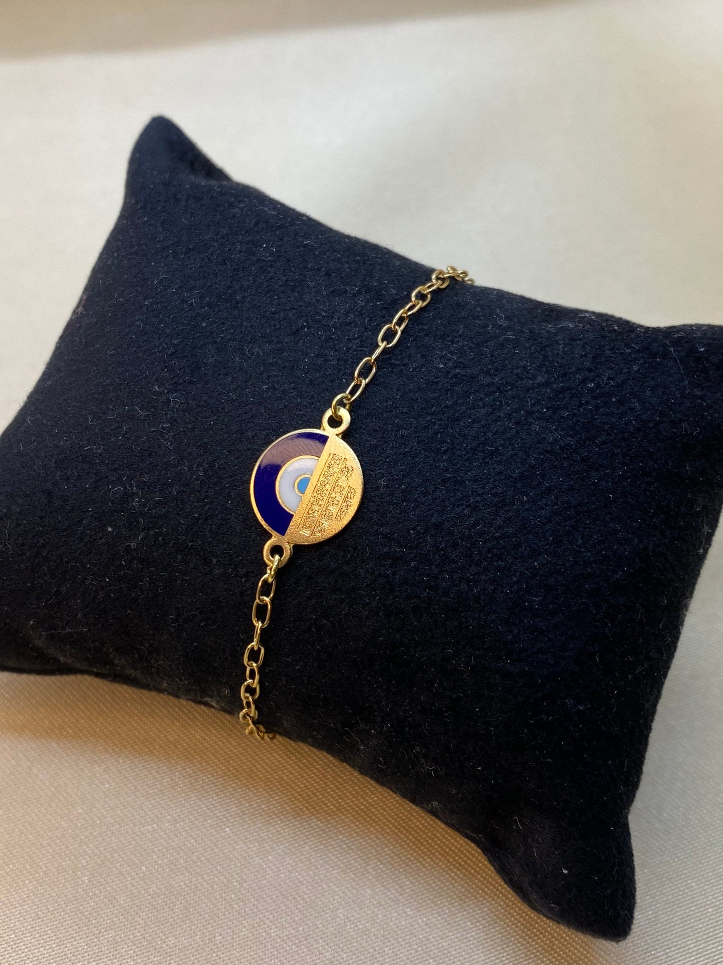 18k Gold Evil eye bracelet 5.1 ", kids Jewelry, baby Gift bracelet ,kids bracelet , 18k baby bracelet , Nazar cheshm