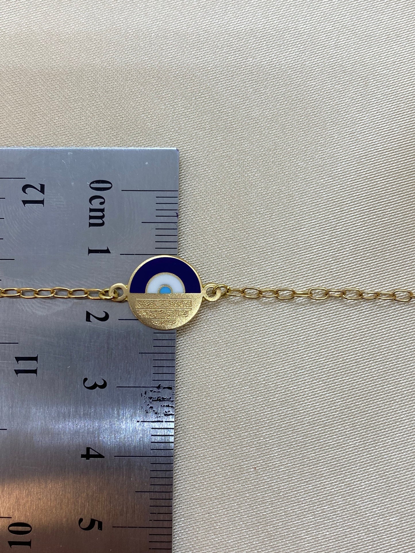 18k Gold Evil eye bracelet 5.1 ", kids Jewelry, baby Gift bracelet ,kids bracelet , 18k baby bracelet , Nazar cheshm