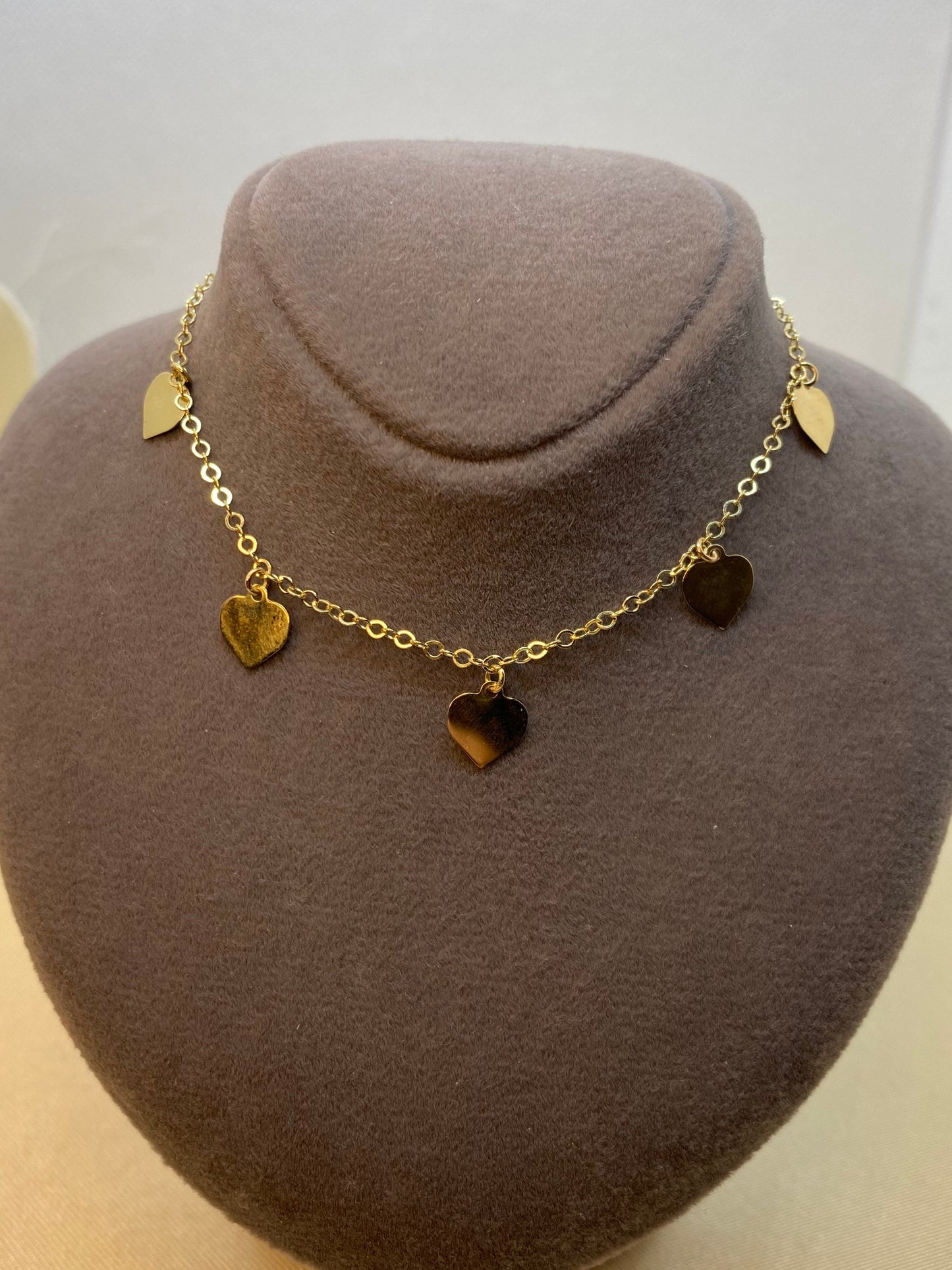 Bracelet cœur en or 14 carats, 19,8 cm, élégant cadeau, bijou en or véritable 14 carats