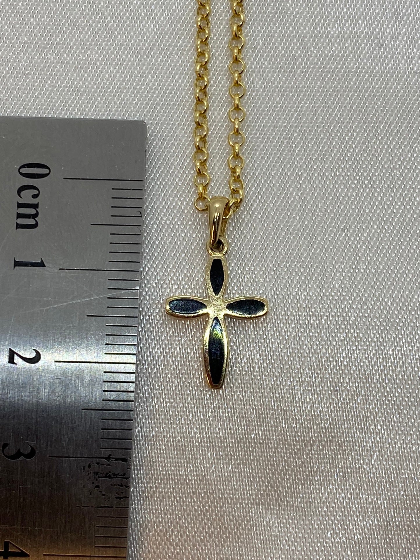 Collier croix en or 14 carats 19,5", 2 mm, pendentif croix, collier Jésus, collier chrétien, cadeau pour elle.