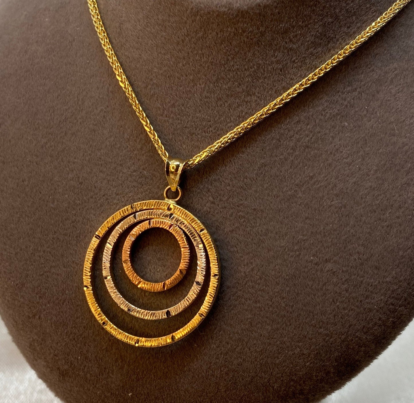 Collier « Cercle de vie » en or 14 carats, taille diamant – Multicolore, 49,5 cm (1,5 mm), cadeau d'anniversaire idéal pour elle